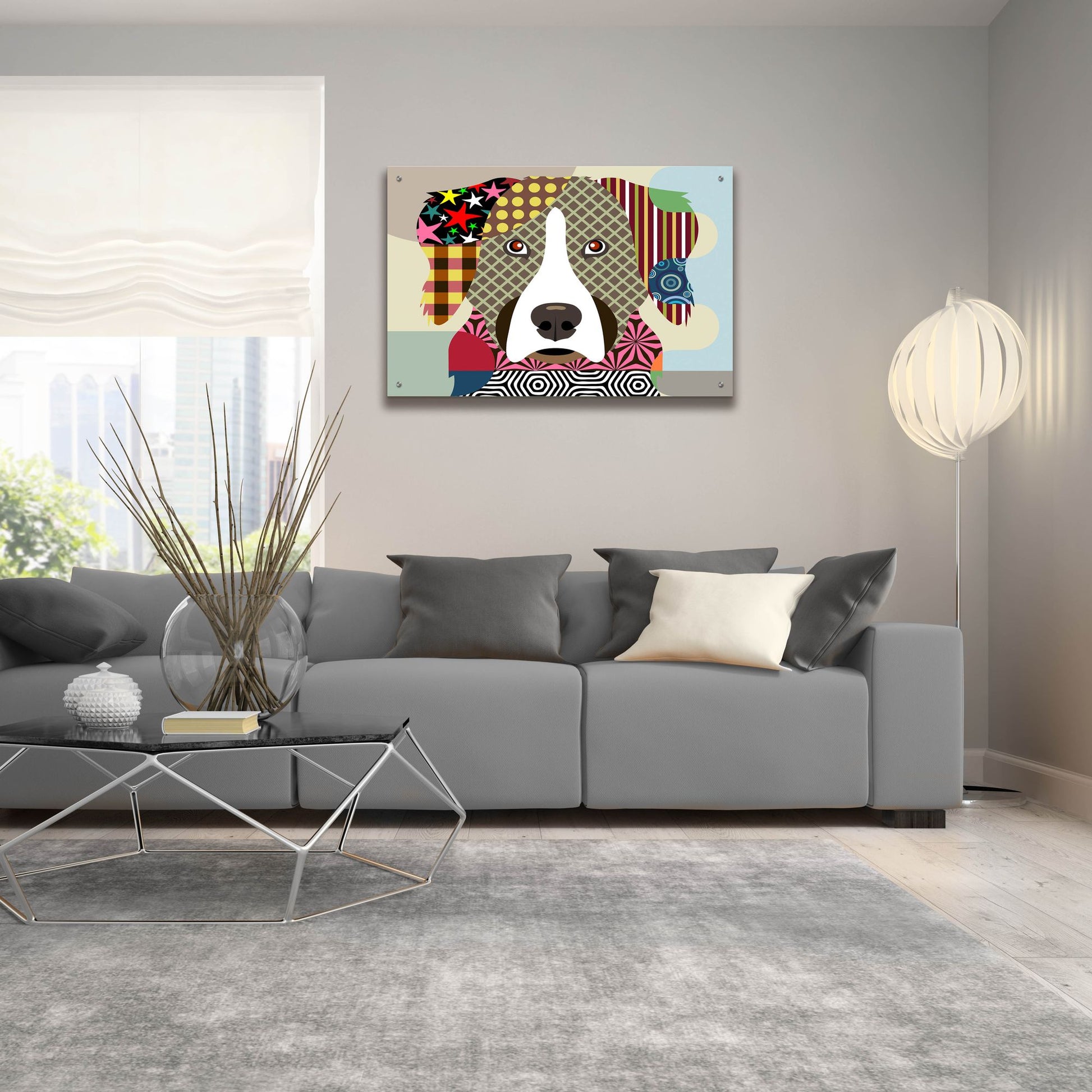 Epic Art 'Bernese Mountain Dog' by Lanre Adefioye, Acrylic Glass Wall Art,36x24