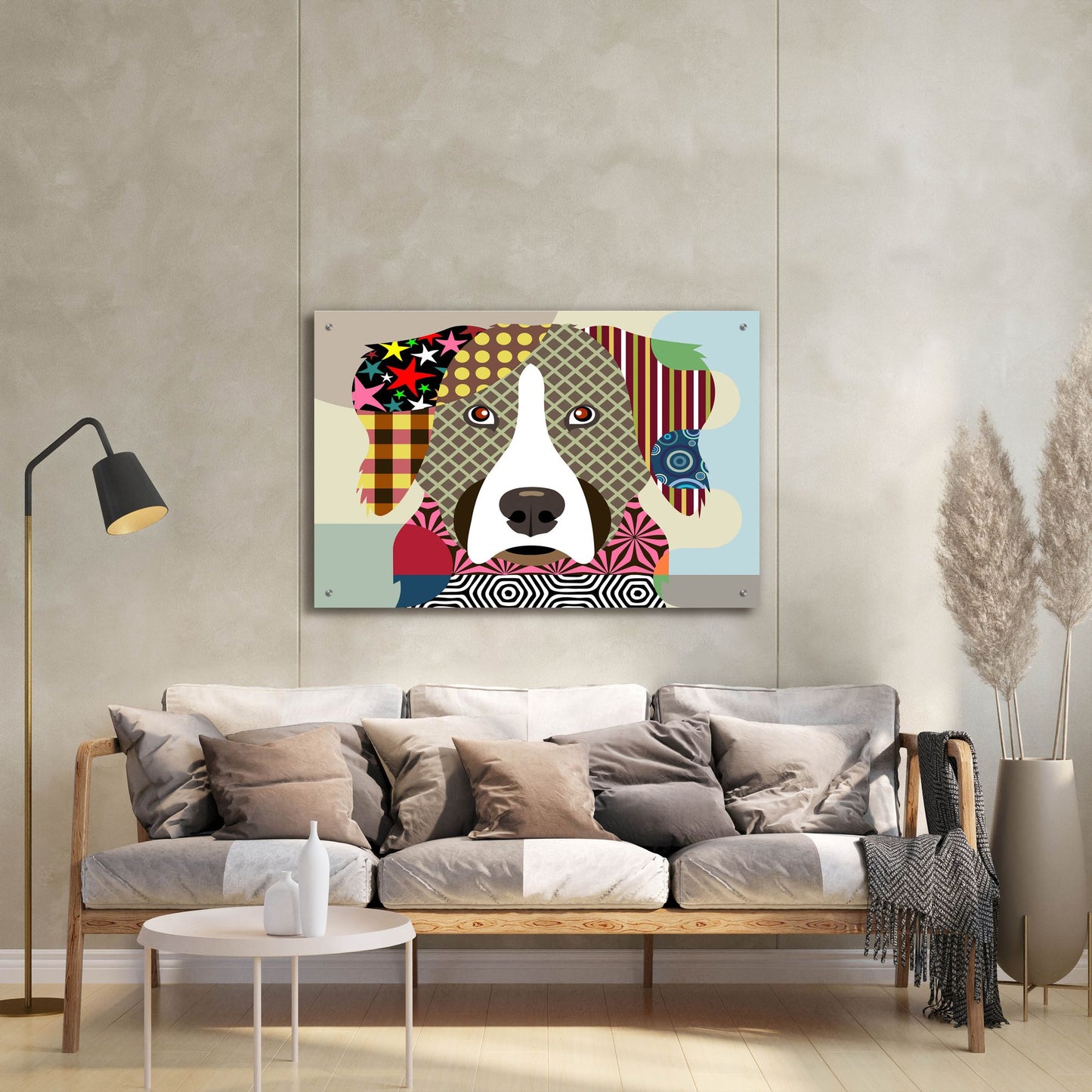 Epic Art 'Bernese Mountain Dog' by Lanre Adefioye, Acrylic Glass Wall Art,36x24