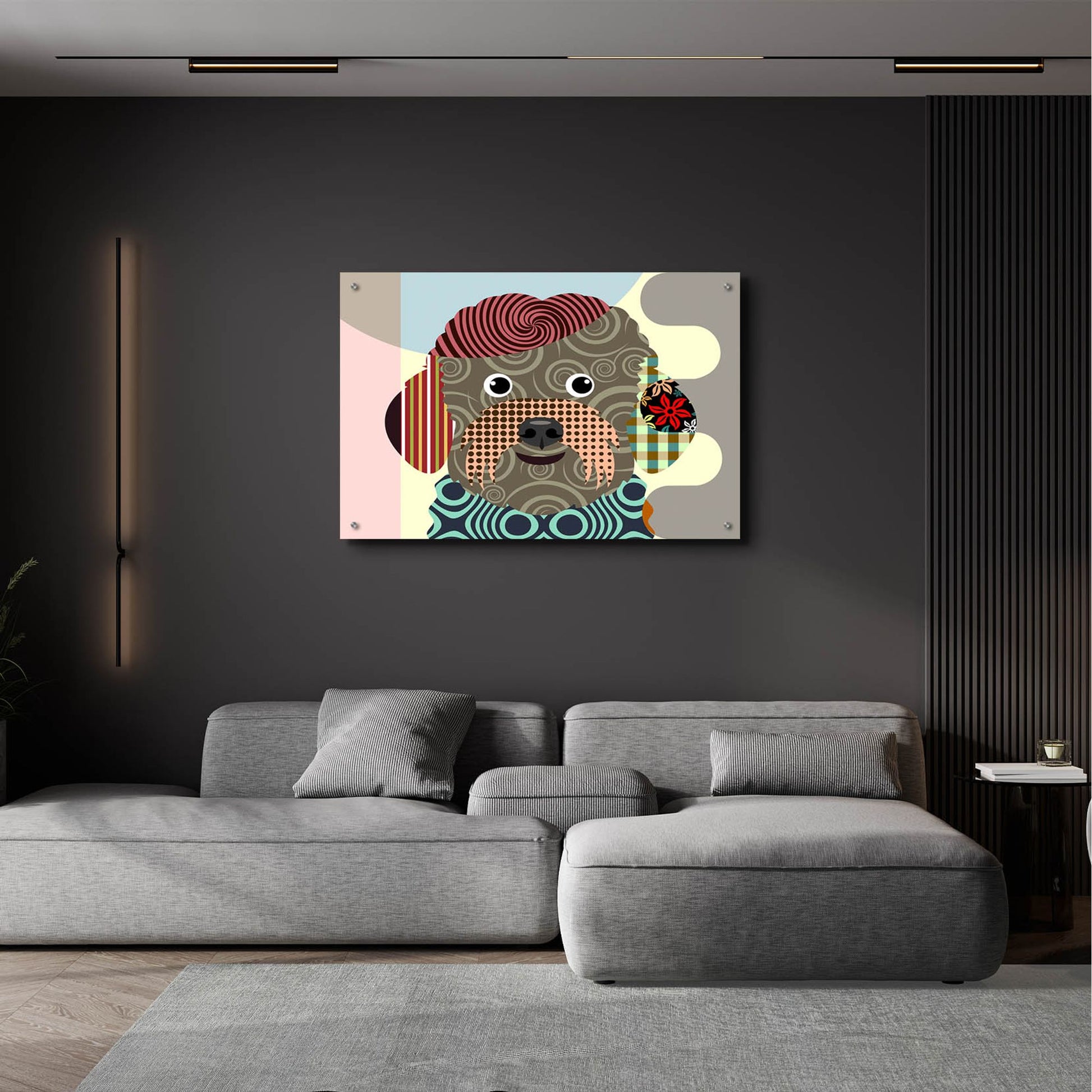 Epic Art 'Bichon Frise Dog' by Lanre Adefioye, Acrylic Glass Wall Art,36x24