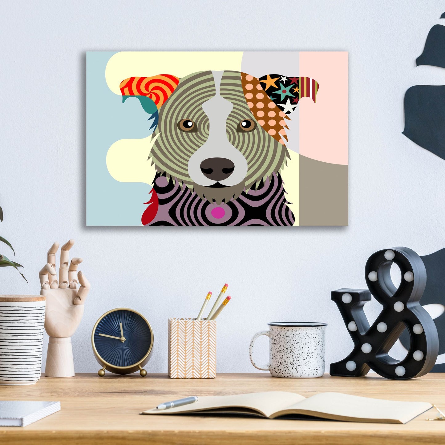 Epic Art 'Border Collie' by Lanre Adefioye, Acrylic Glass Wall Art,16x12