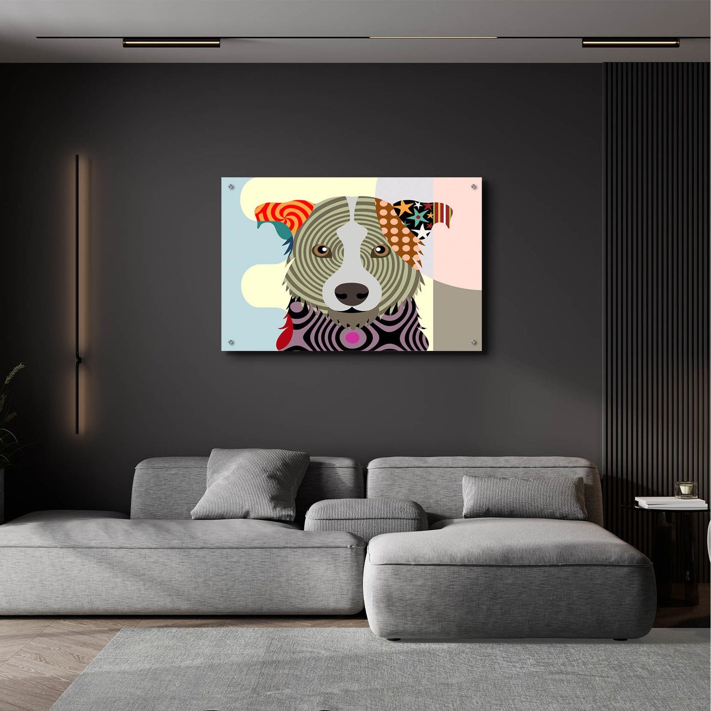 Epic Art 'Border Collie' by Lanre Adefioye, Acrylic Glass Wall Art,36x24