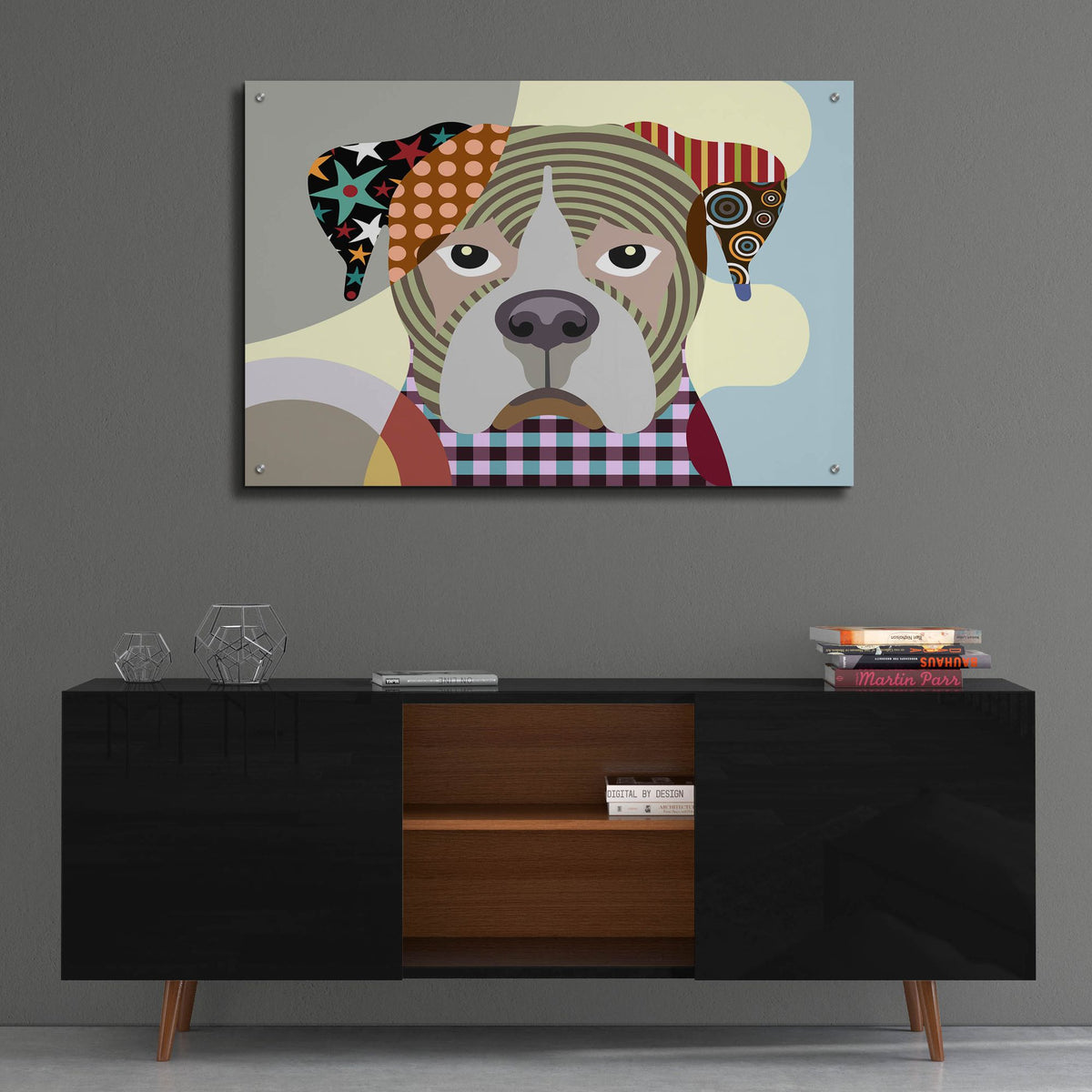 Epic Art 'Boxer Dog' by Lanre Adefioye, Acrylic Glass Wall Art,36x24