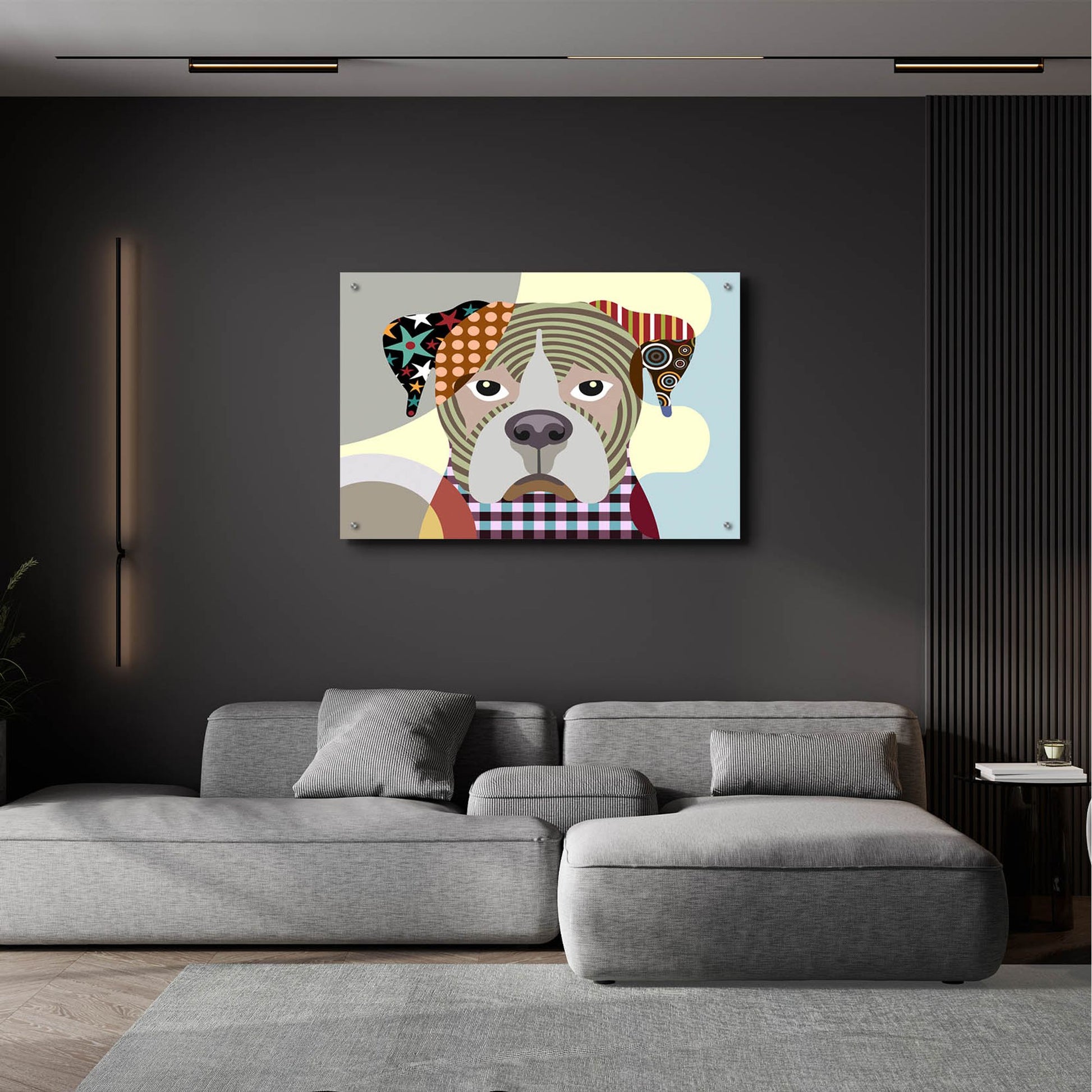 Epic Art 'Boxer Dog' by Lanre Adefioye, Acrylic Glass Wall Art,36x24