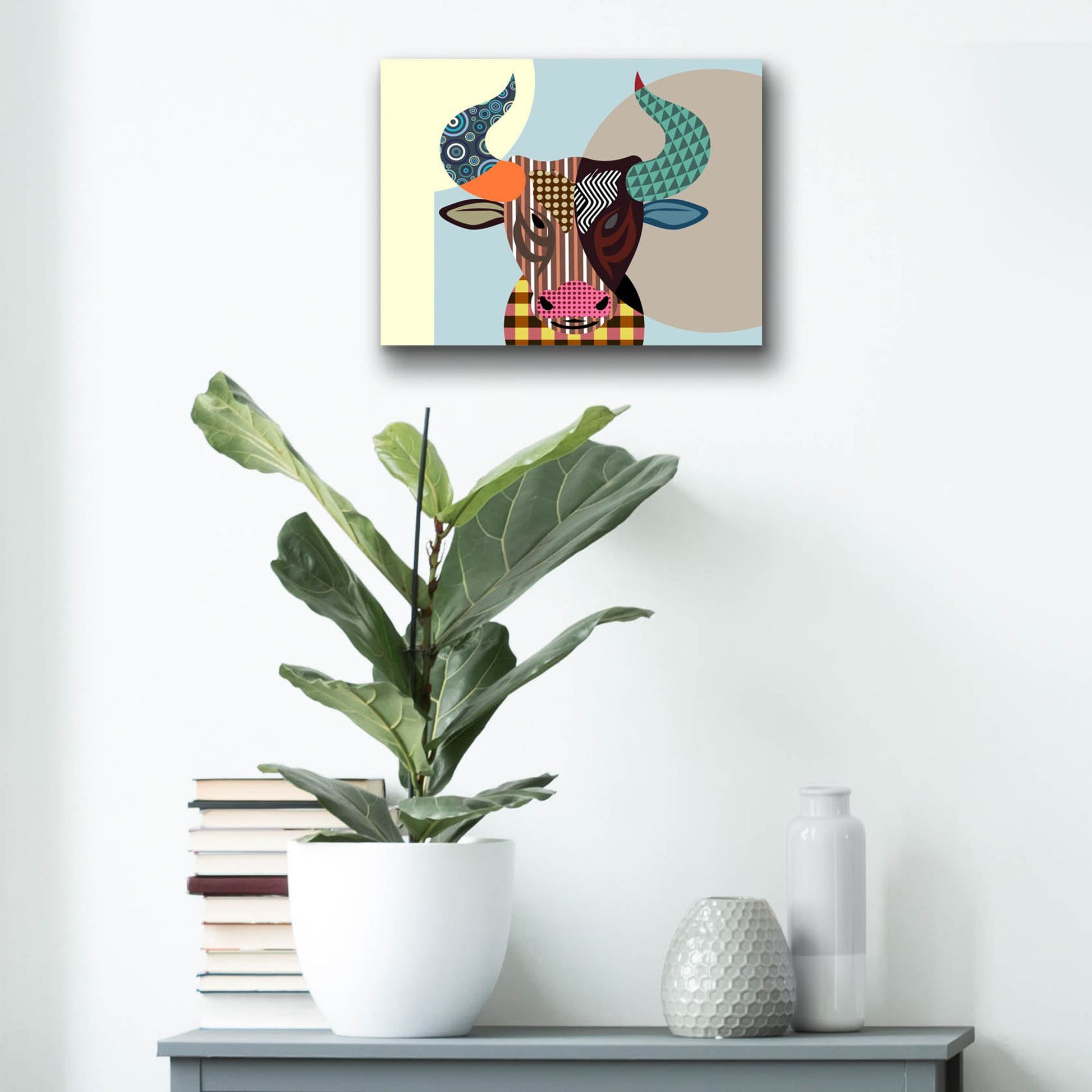 Epic Art 'Bull Baiting' by Lanre Adefioye, Acrylic Glass Wall Art,16x12