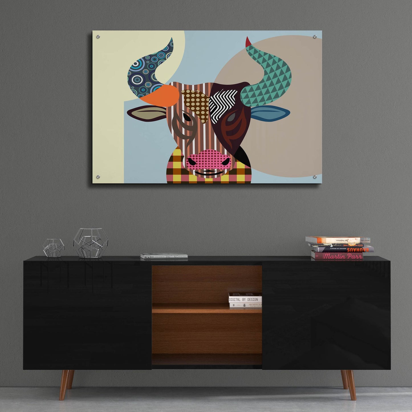 Epic Art 'Bull Baiting' by Lanre Adefioye, Acrylic Glass Wall Art,36x24