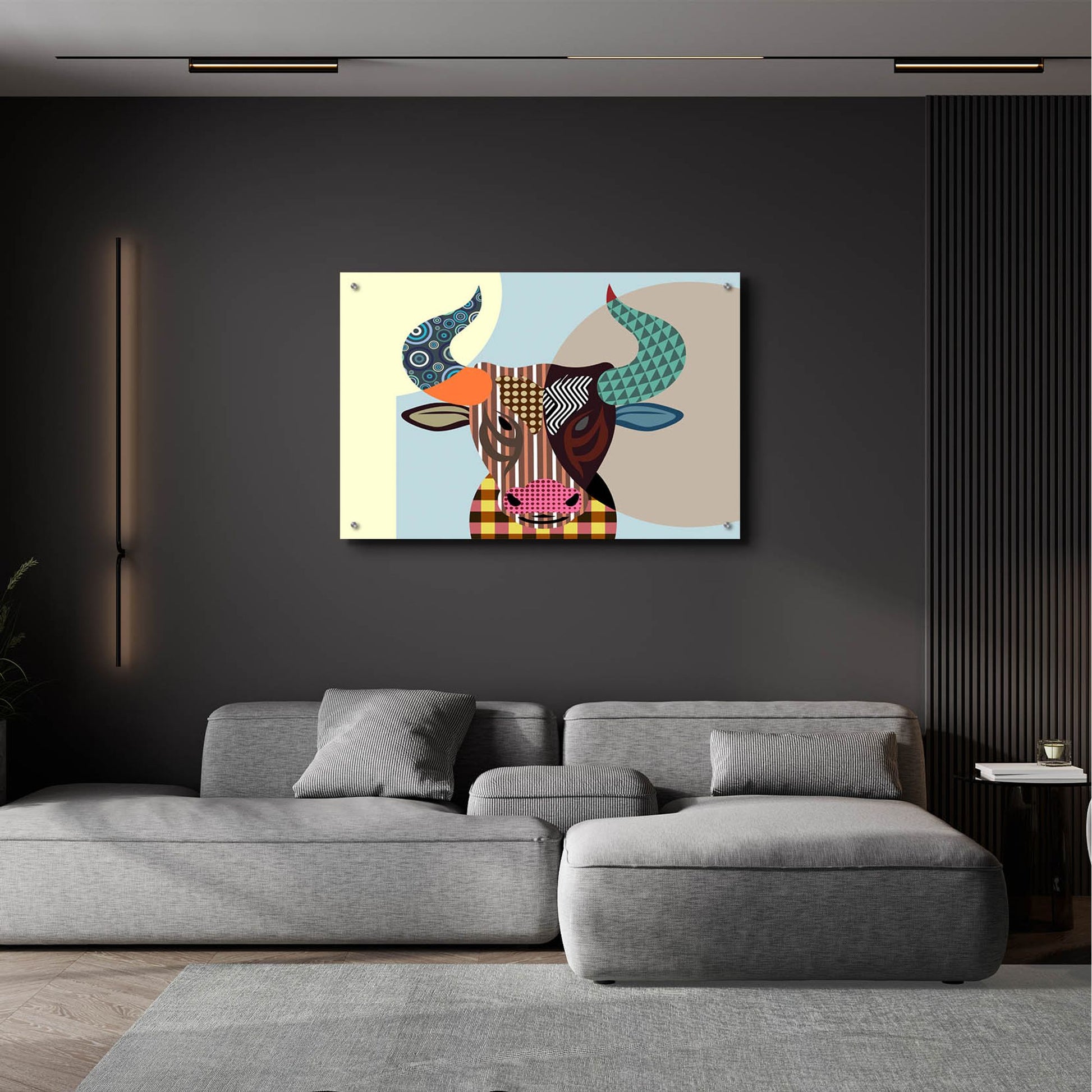 Epic Art 'Bull Baiting' by Lanre Adefioye, Acrylic Glass Wall Art,36x24