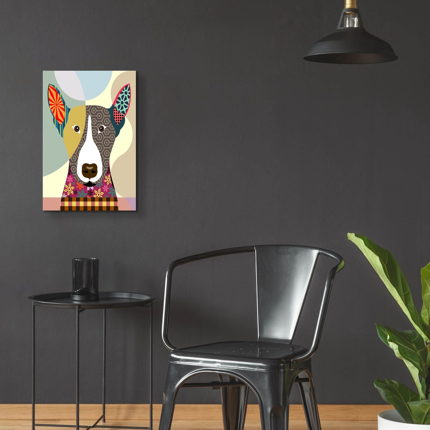 Epic Art 'Bull Terrier Dog' by Lanre Adefioye, Acrylic Glass Wall Art,16x24