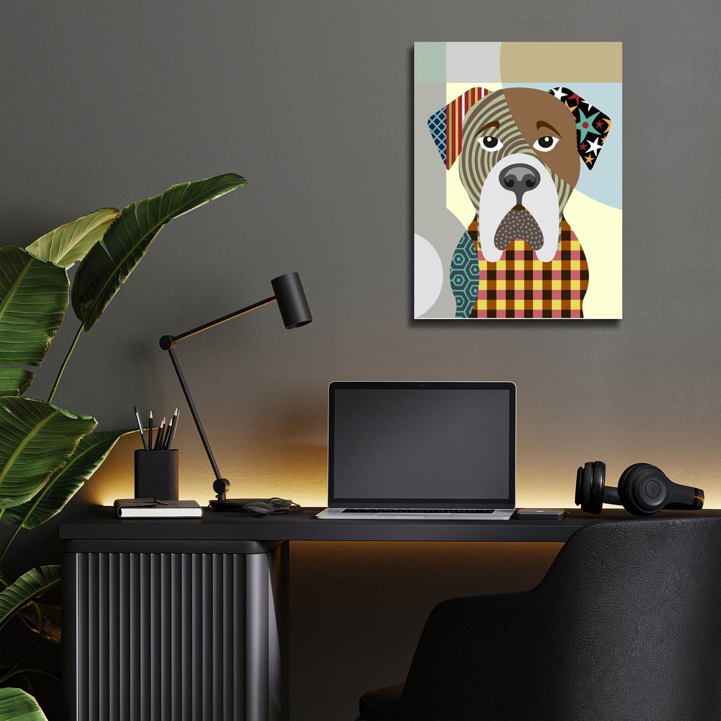 Epic Art 'BullMastiff Dog' by Lanre Adefioye, Acrylic Glass Wall Art,12x16