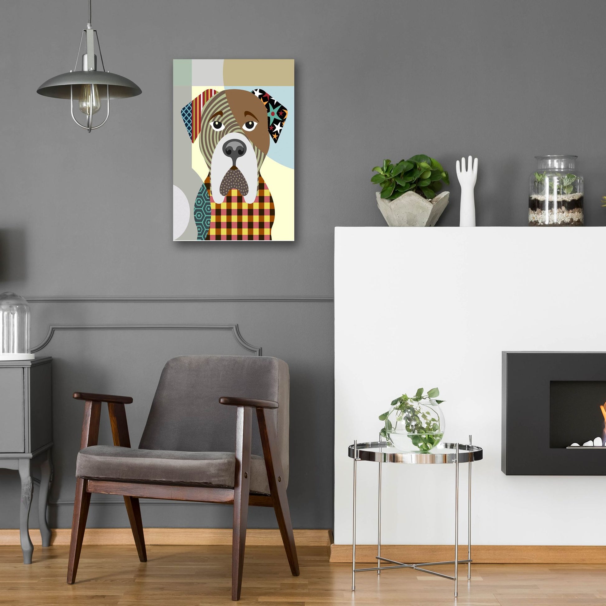 Epic Art 'BullMastiff Dog' by Lanre Adefioye, Acrylic Glass Wall Art,16x24