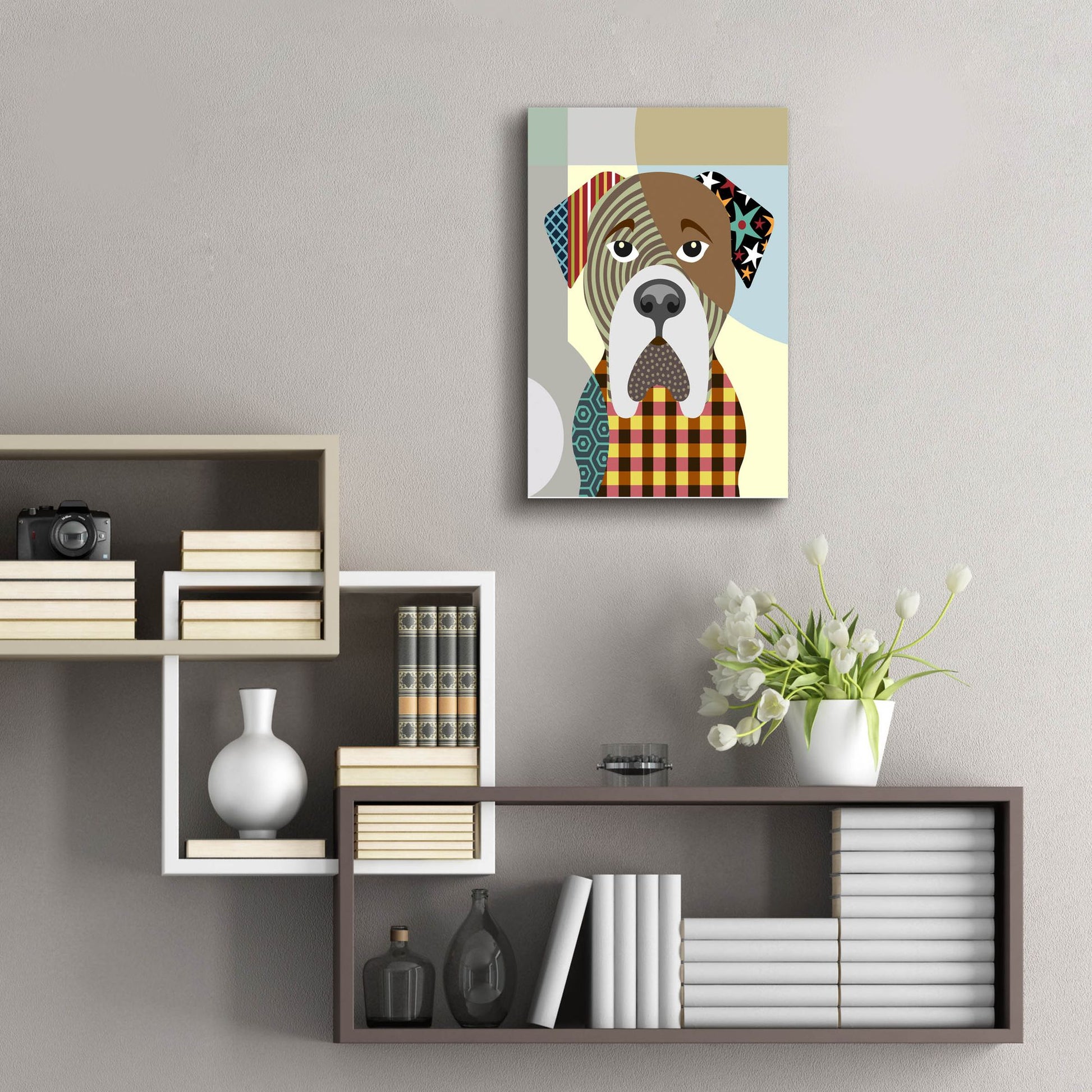 Epic Art 'BullMastiff Dog' by Lanre Adefioye, Acrylic Glass Wall Art,16x24