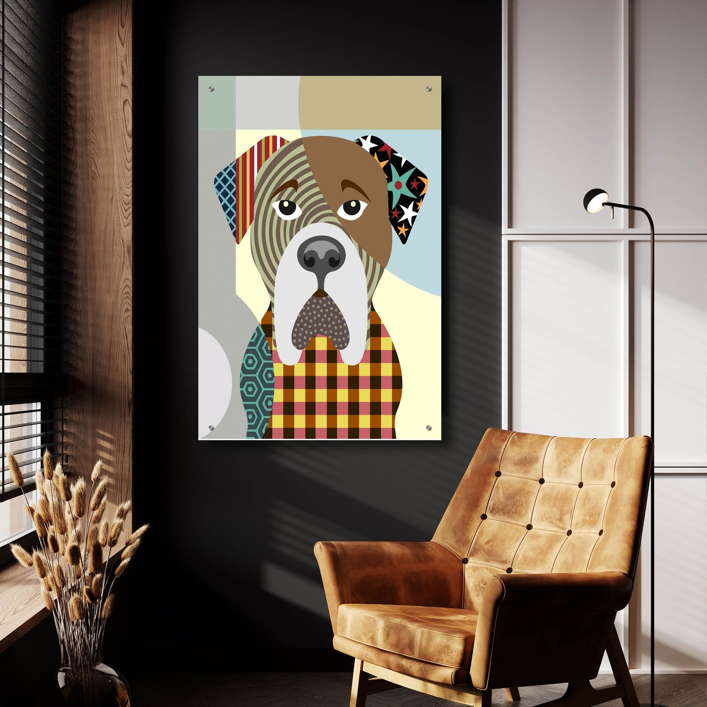 Epic Art 'BullMastiff Dog' by Lanre Adefioye, Acrylic Glass Wall Art,24x36