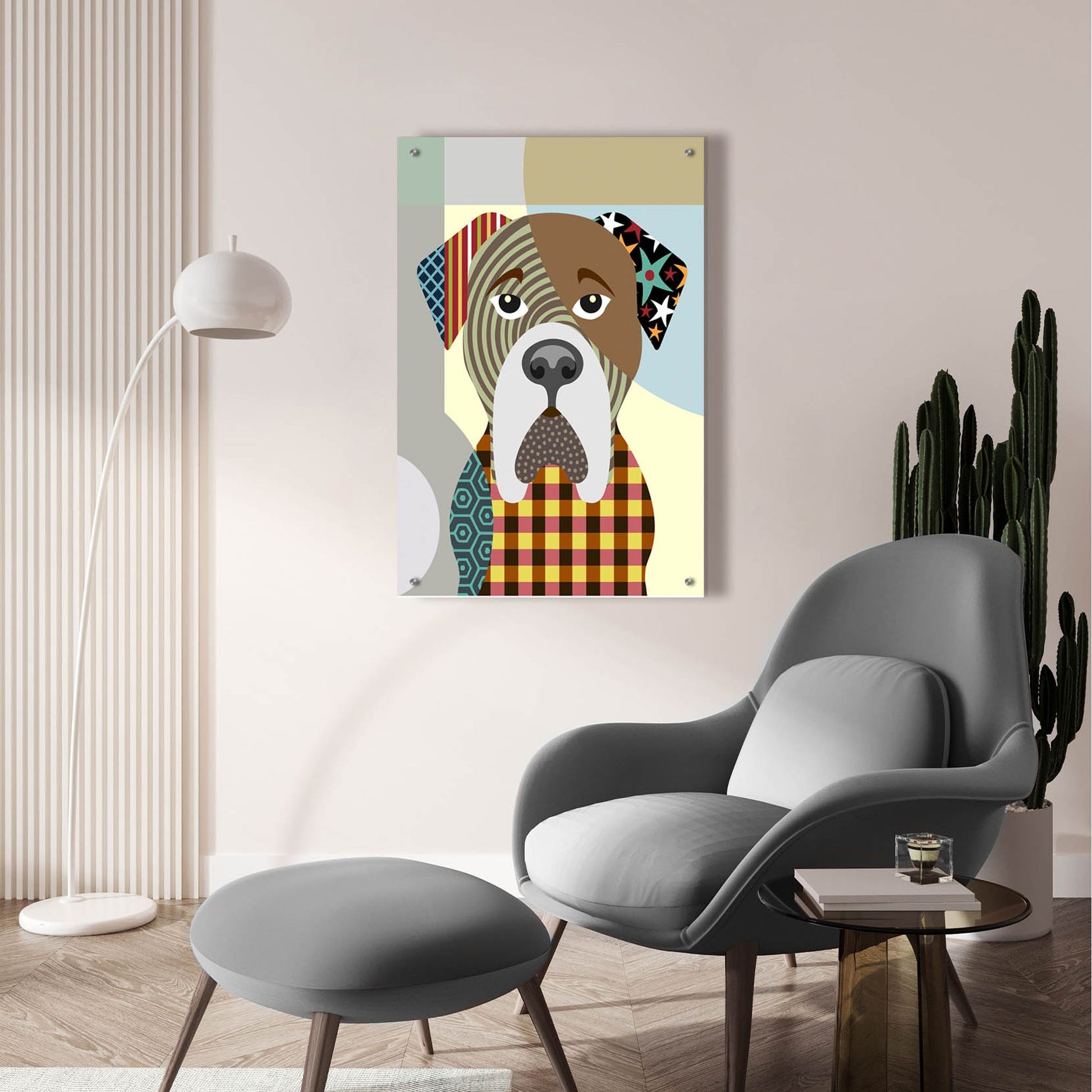 Epic Art 'BullMastiff Dog' by Lanre Adefioye, Acrylic Glass Wall Art,24x36