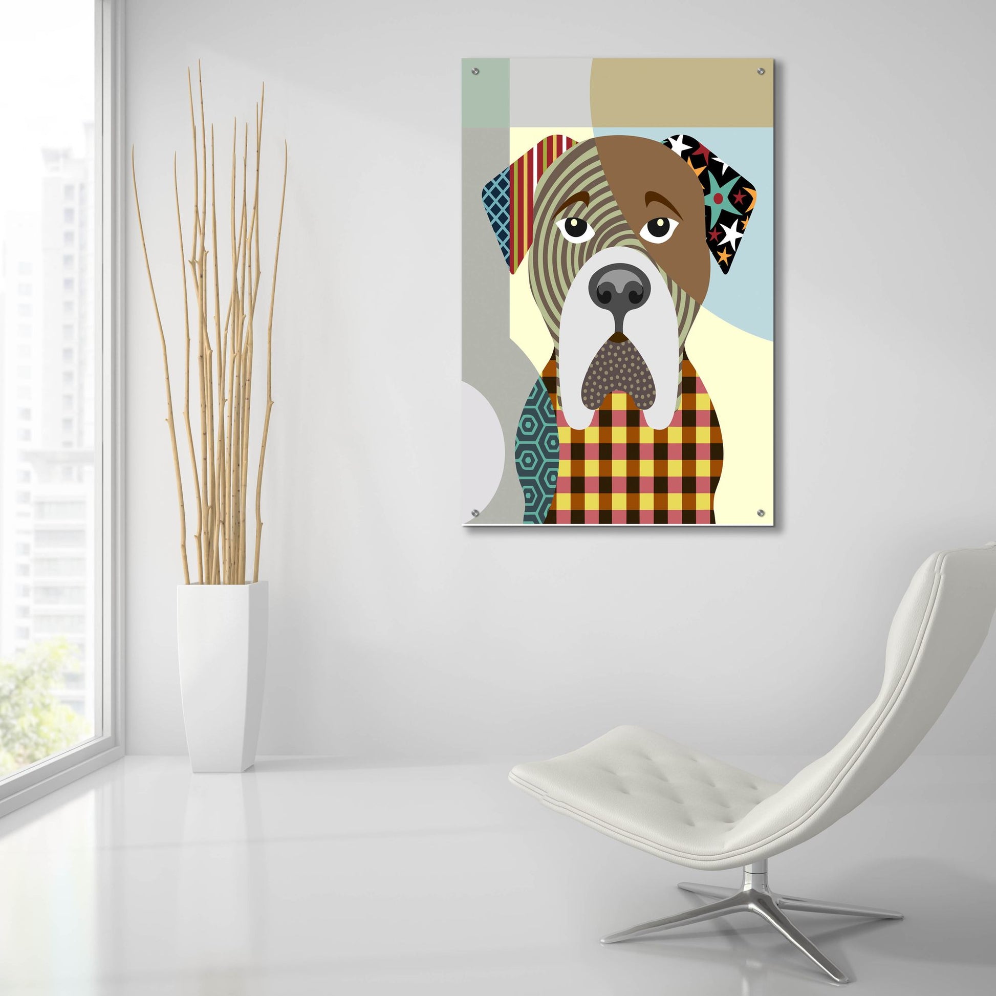 Epic Art 'BullMastiff Dog' by Lanre Adefioye, Acrylic Glass Wall Art,24x36