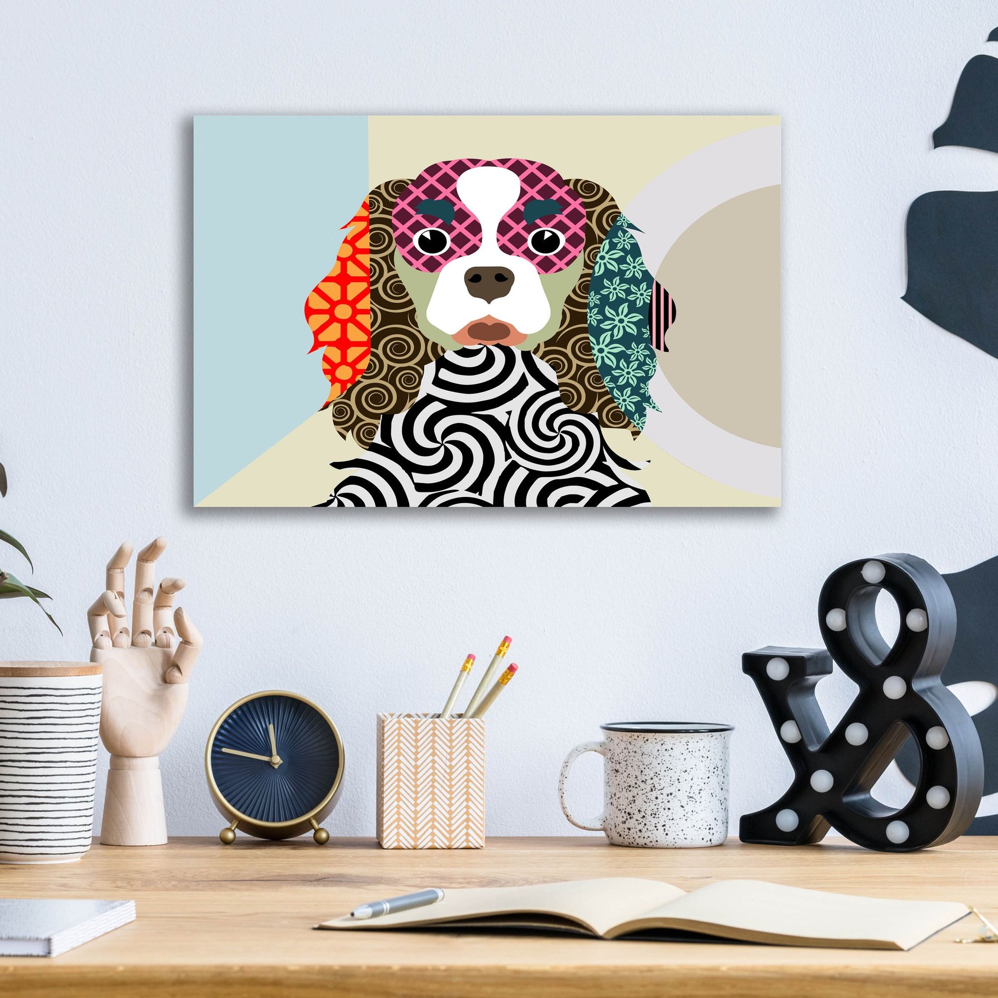 Epic Art 'Cavalier King Charles Spaniel' by Lanre Adefioye, Acrylic Glass Wall Art,16x12