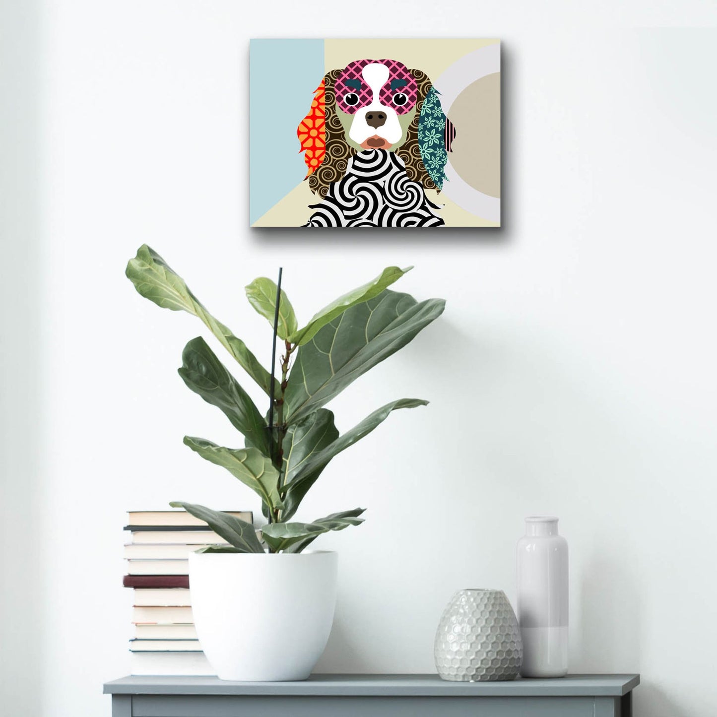 Epic Art 'Cavalier King Charles Spaniel' by Lanre Adefioye, Acrylic Glass Wall Art,16x12