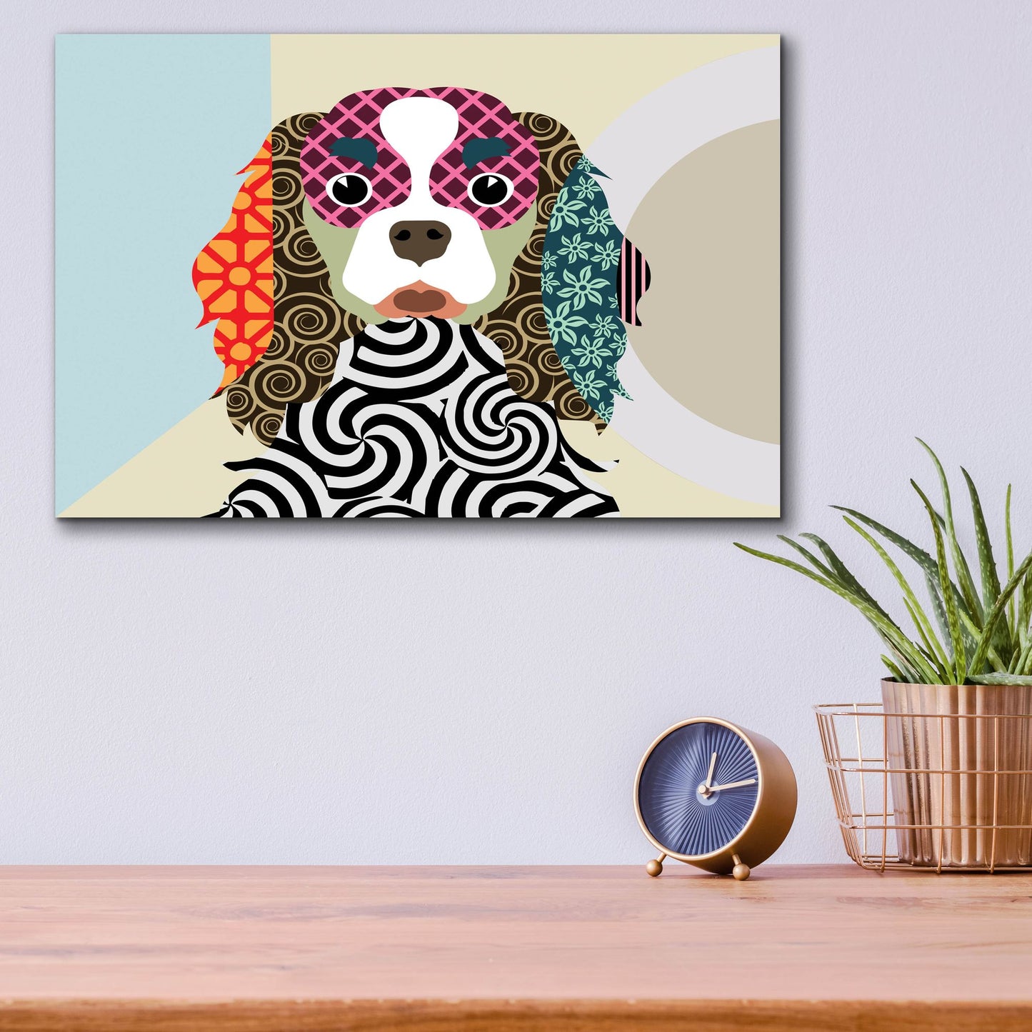 Epic Art 'Cavalier King Charles Spaniel' by Lanre Adefioye, Acrylic Glass Wall Art,16x12