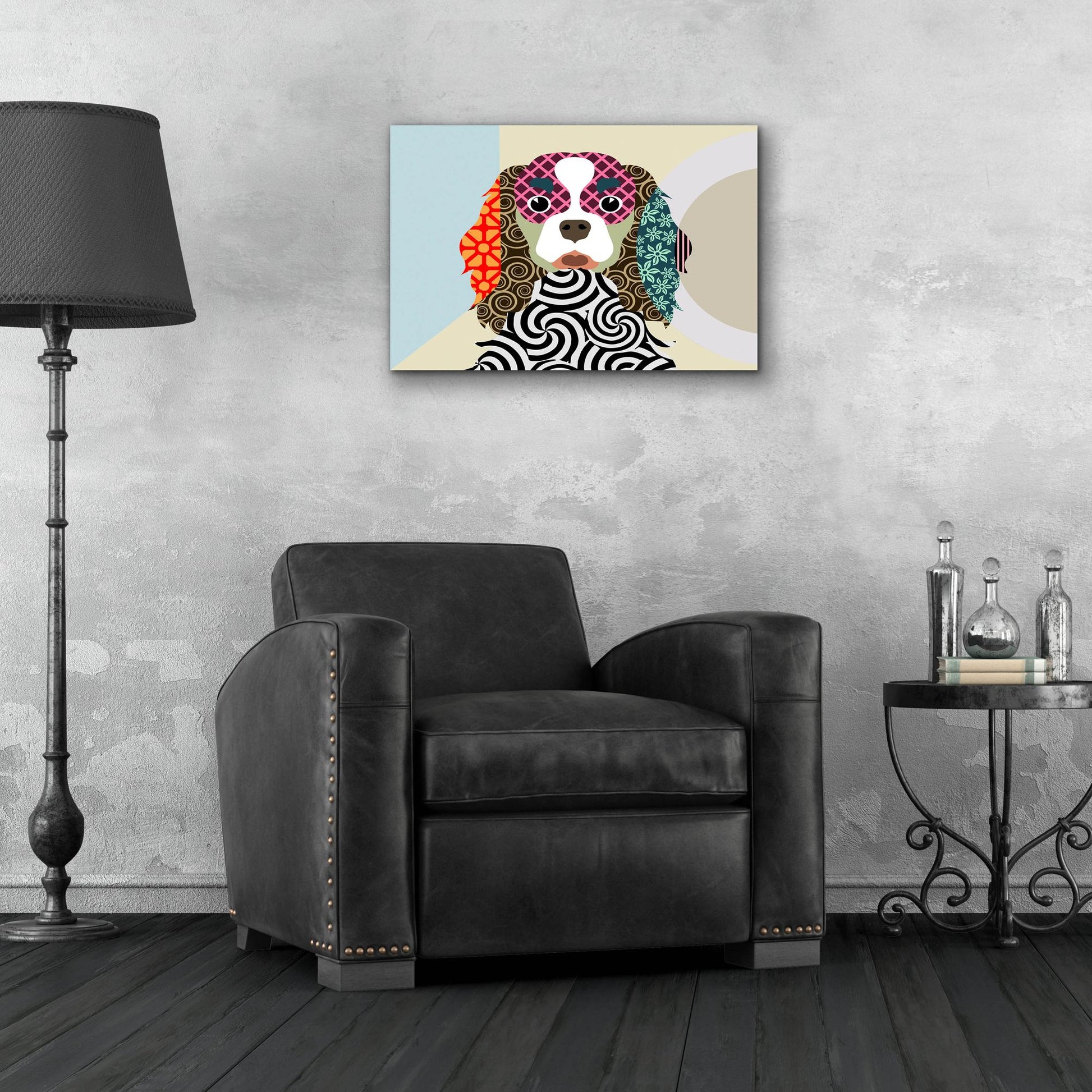 Epic Art 'Cavalier King Charles Spaniel' by Lanre Adefioye, Acrylic Glass Wall Art,24x16