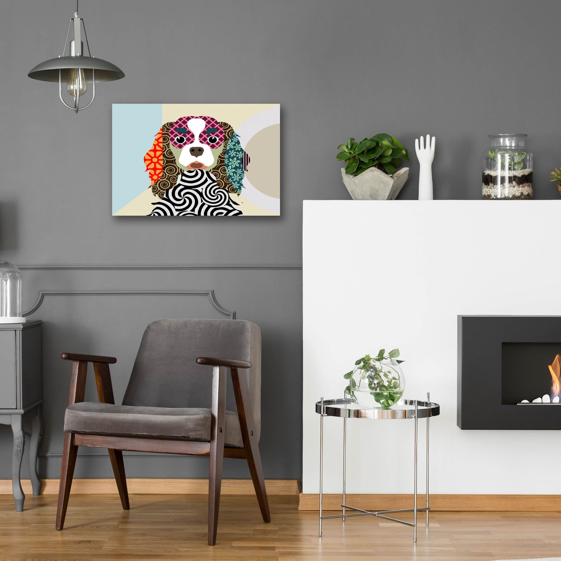 Epic Art 'Cavalier King Charles Spaniel' by Lanre Adefioye, Acrylic Glass Wall Art,24x16