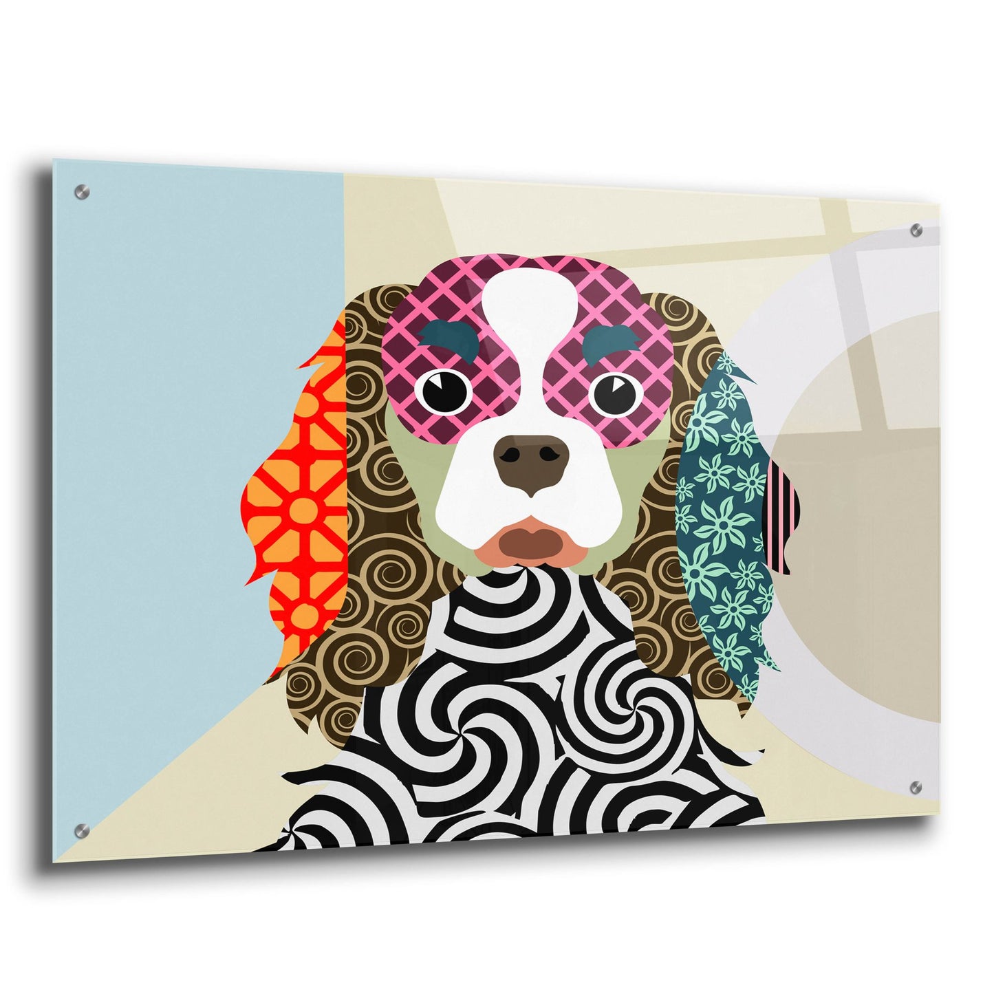 Epic Art 'Cavalier King Charles Spaniel' by Lanre Adefioye, Acrylic Glass Wall Art,36x24