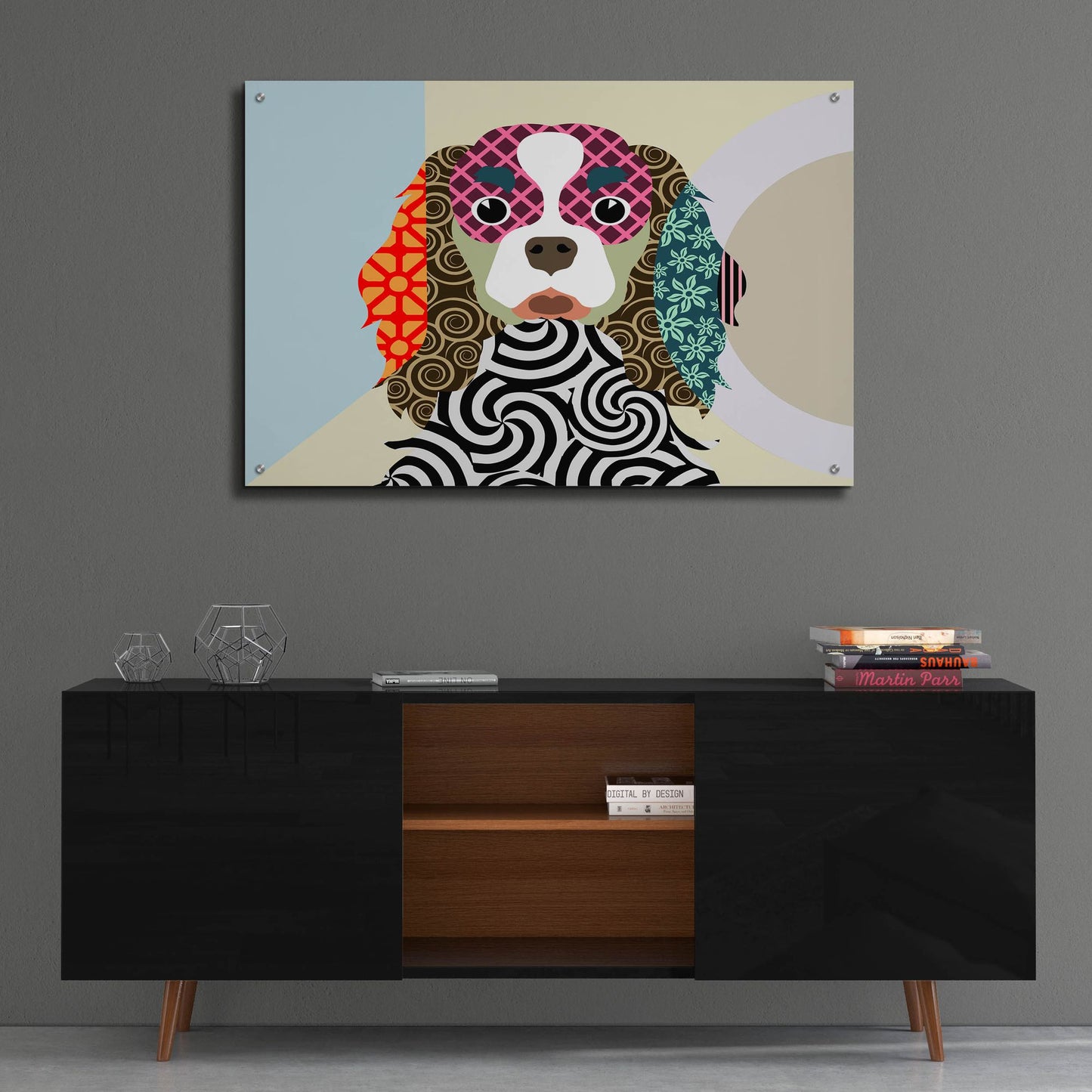 Epic Art 'Cavalier King Charles Spaniel' by Lanre Adefioye, Acrylic Glass Wall Art,36x24