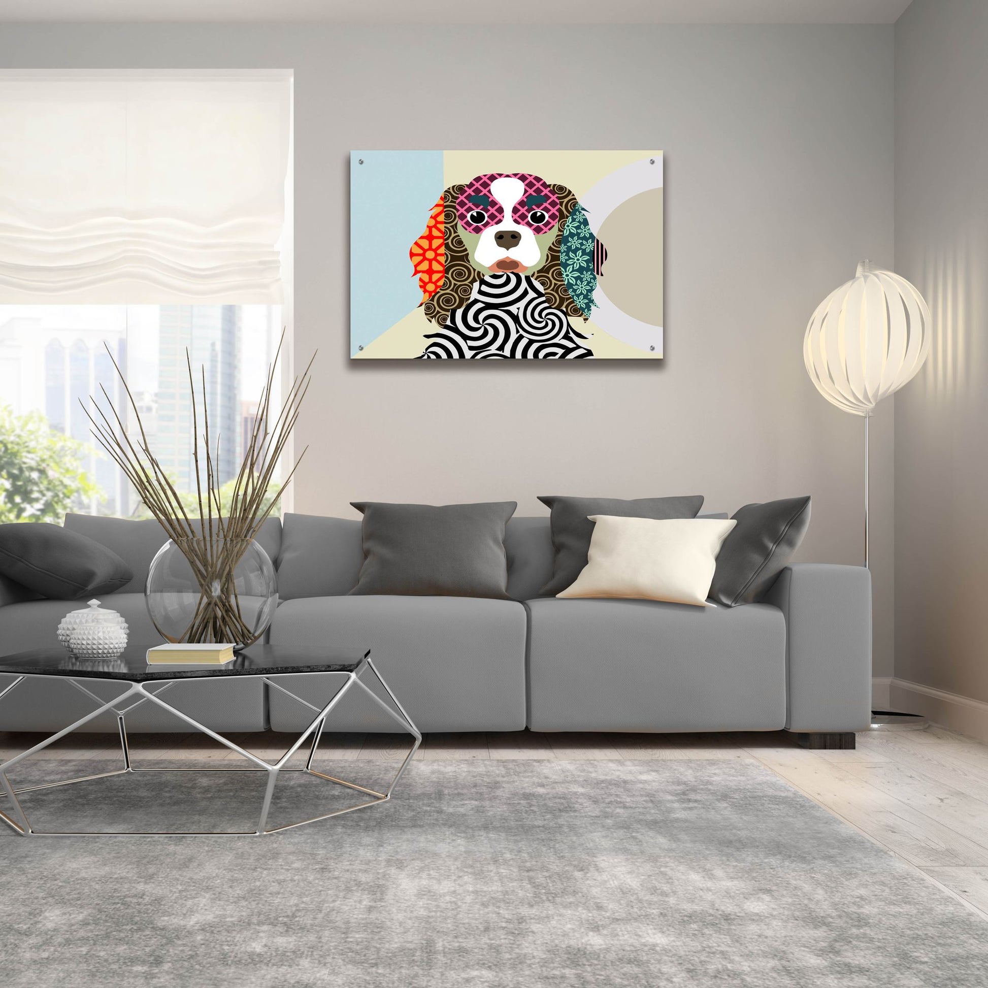 Epic Art 'Cavalier King Charles Spaniel' by Lanre Adefioye, Acrylic Glass Wall Art,36x24