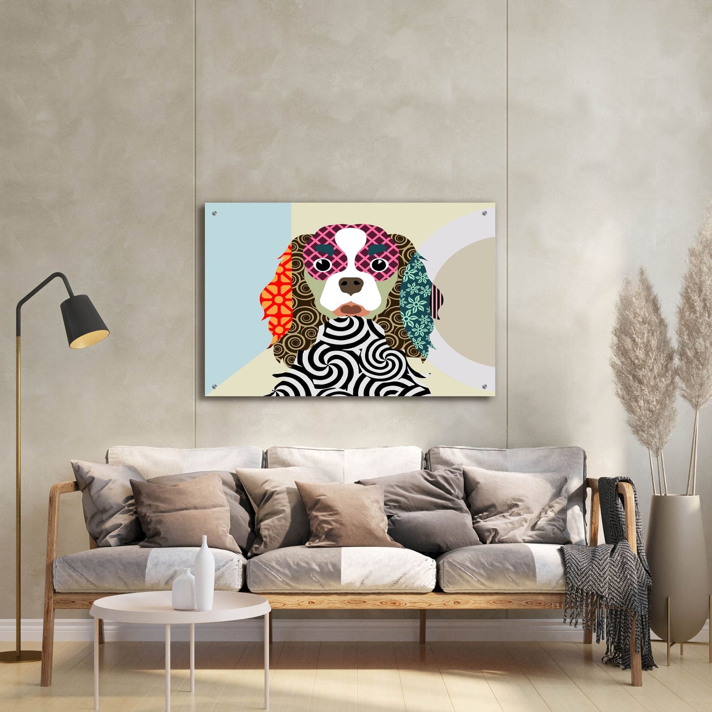 Epic Art 'Cavalier King Charles Spaniel' by Lanre Adefioye, Acrylic Glass Wall Art,36x24