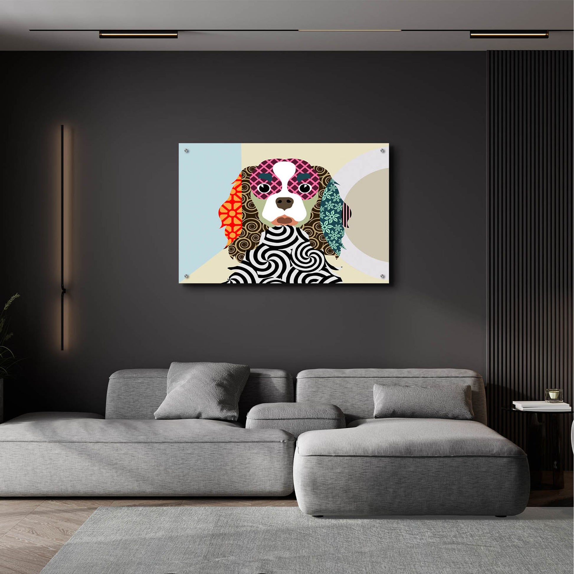 Epic Art 'Cavalier King Charles Spaniel' by Lanre Adefioye, Acrylic Glass Wall Art,36x24