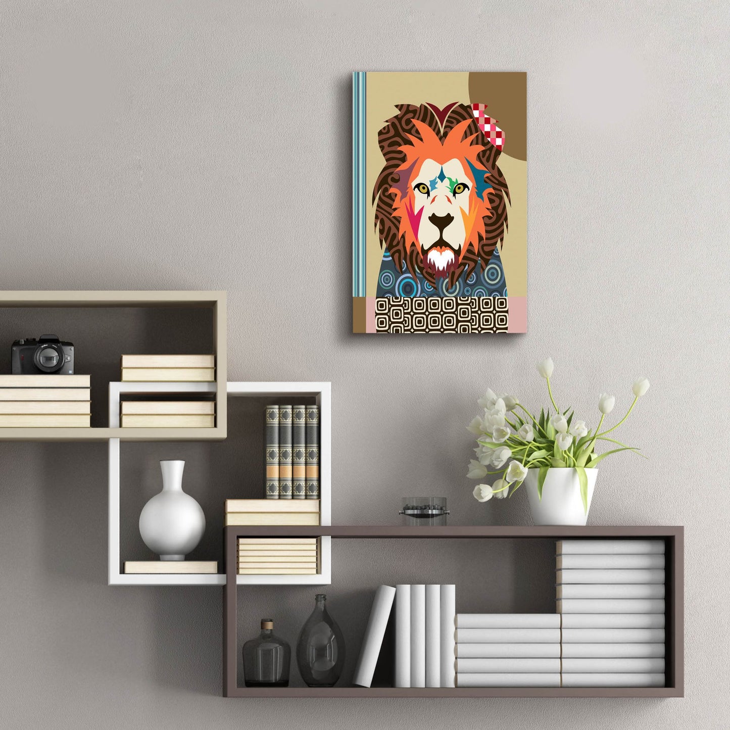 Epic Art 'Cecil The Lion' by Lanre Adefioye, Acrylic Glass Wall Art,16x24