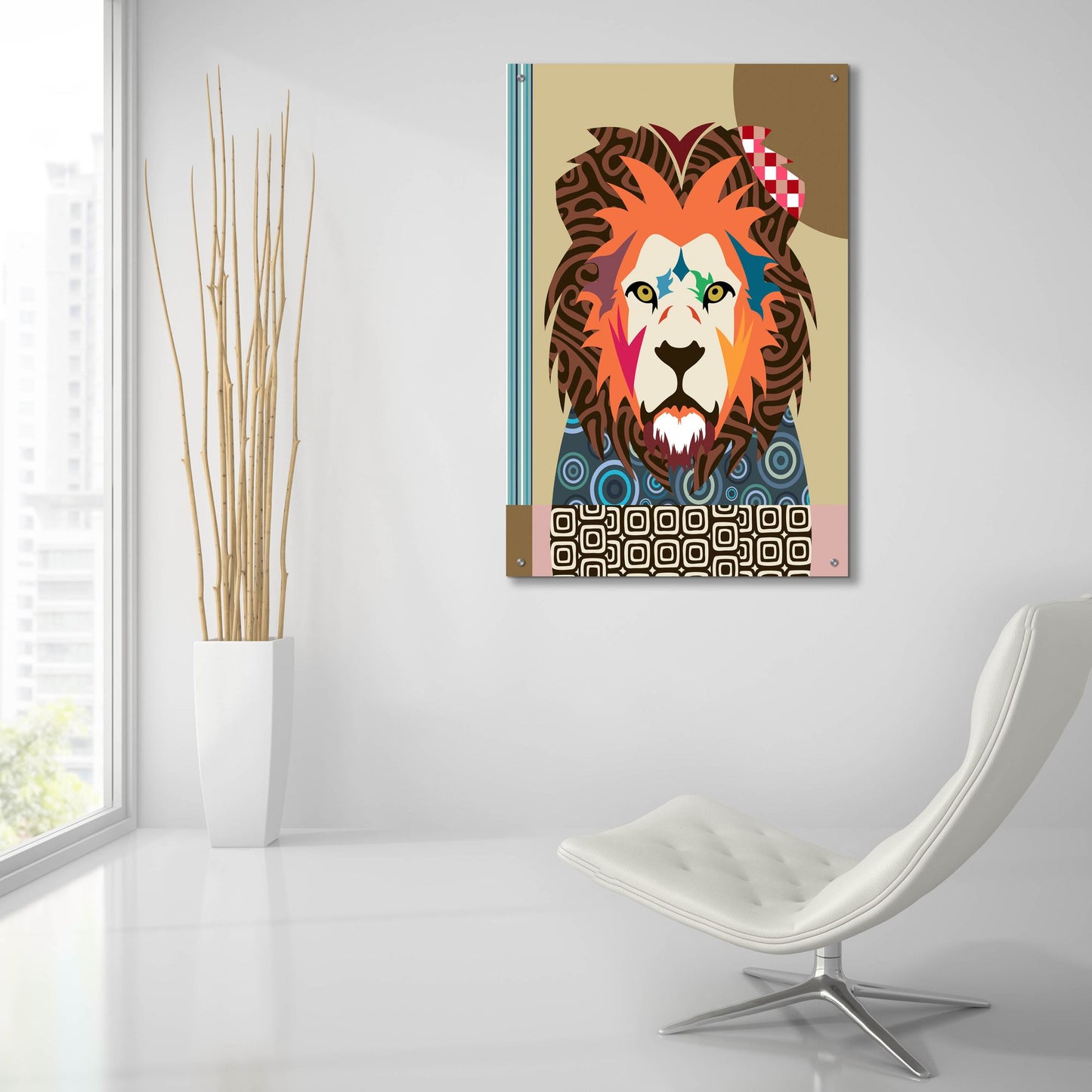 Epic Art 'Cecil The Lion' by Lanre Adefioye, Acrylic Glass Wall Art,24x36