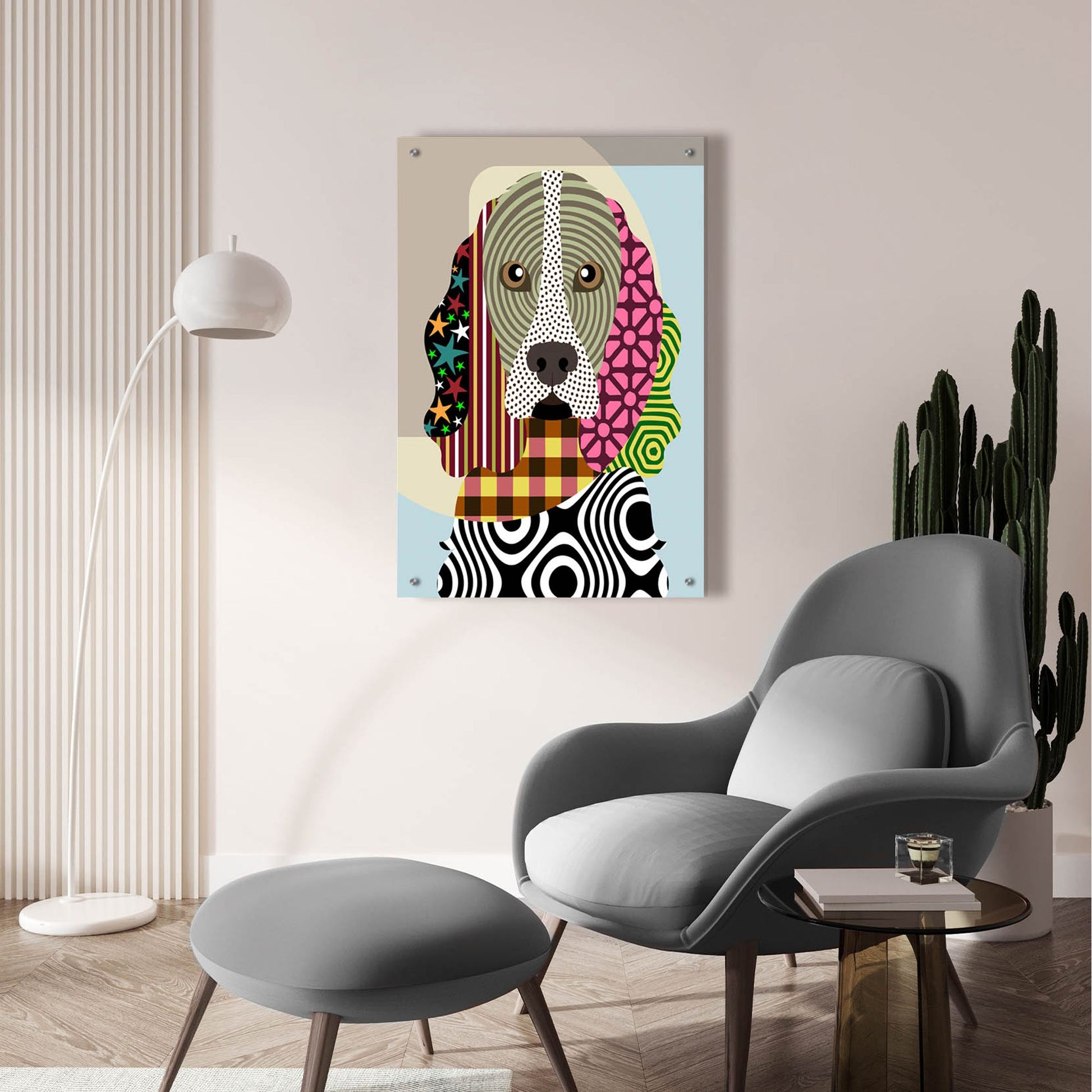 Epic Art 'Cocker Spaniel Dog' by Lanre Adefioye, Acrylic Glass Wall Art,24x36