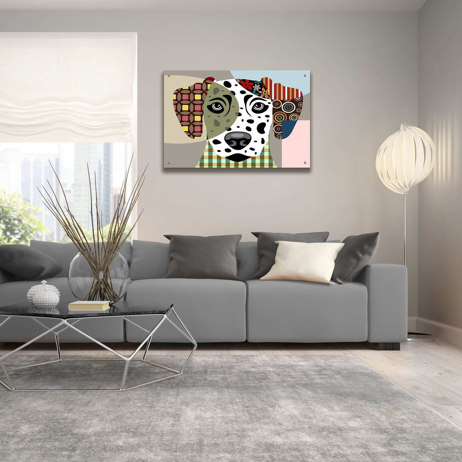 Epic Art 'Dalmatian Dog' by Lanre Adefioye, Acrylic Glass Wall Art,36x24