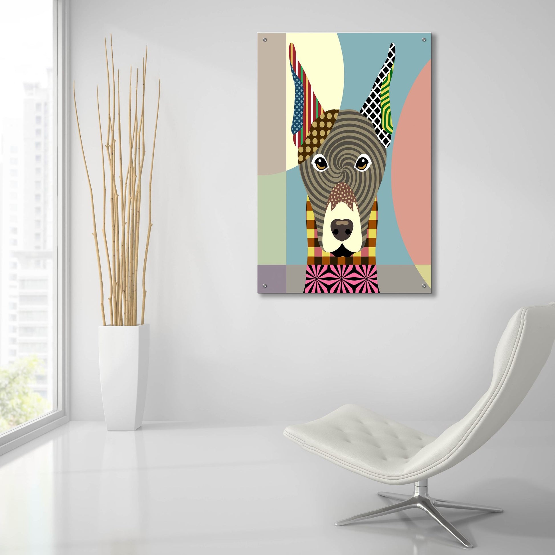 Epic Art 'Doberman Pinscher' by Lanre Adefioye, Acrylic Glass Wall Art,24x36