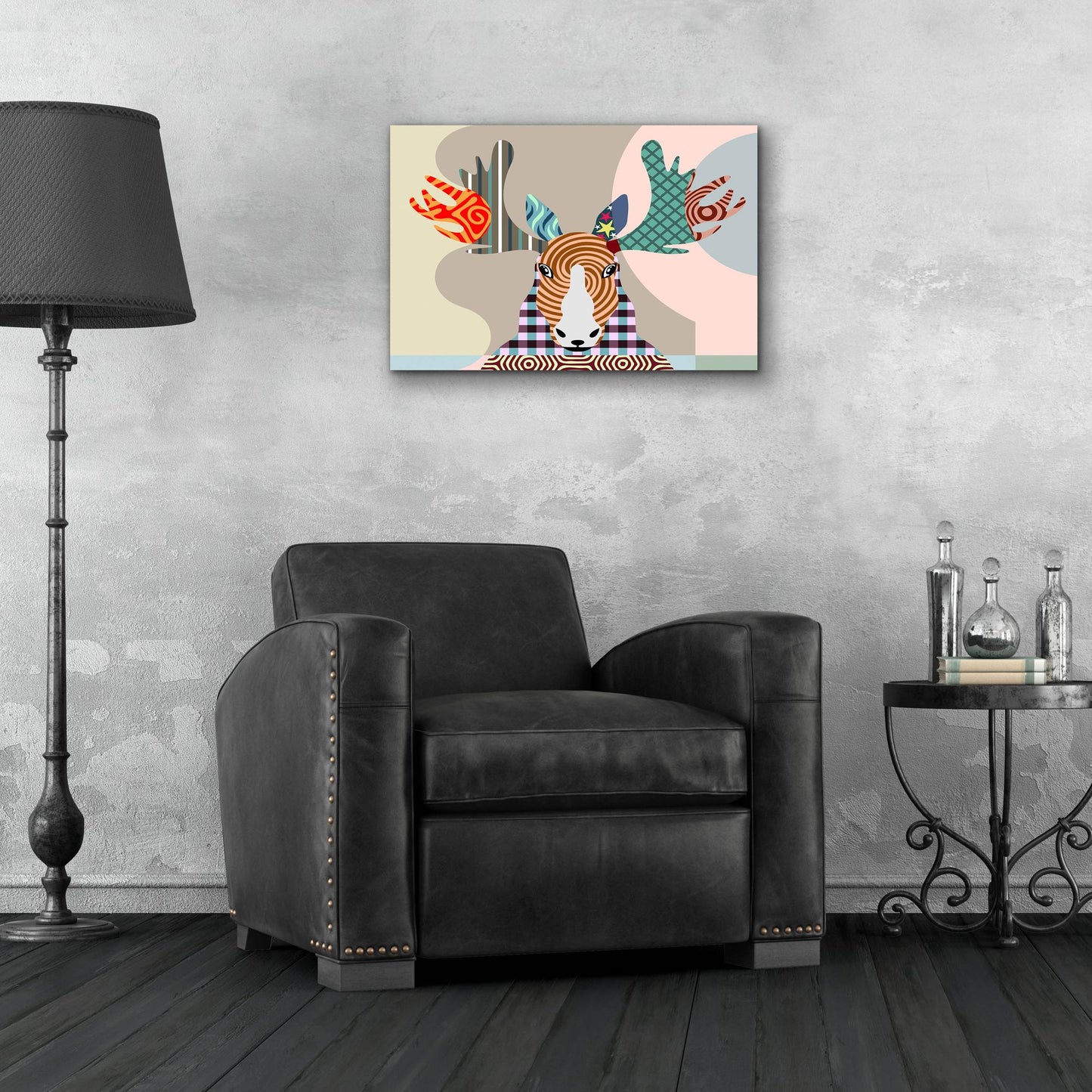 Epic Art 'Elk Moose' by Lanre Adefioye, Acrylic Glass Wall Art,24x16