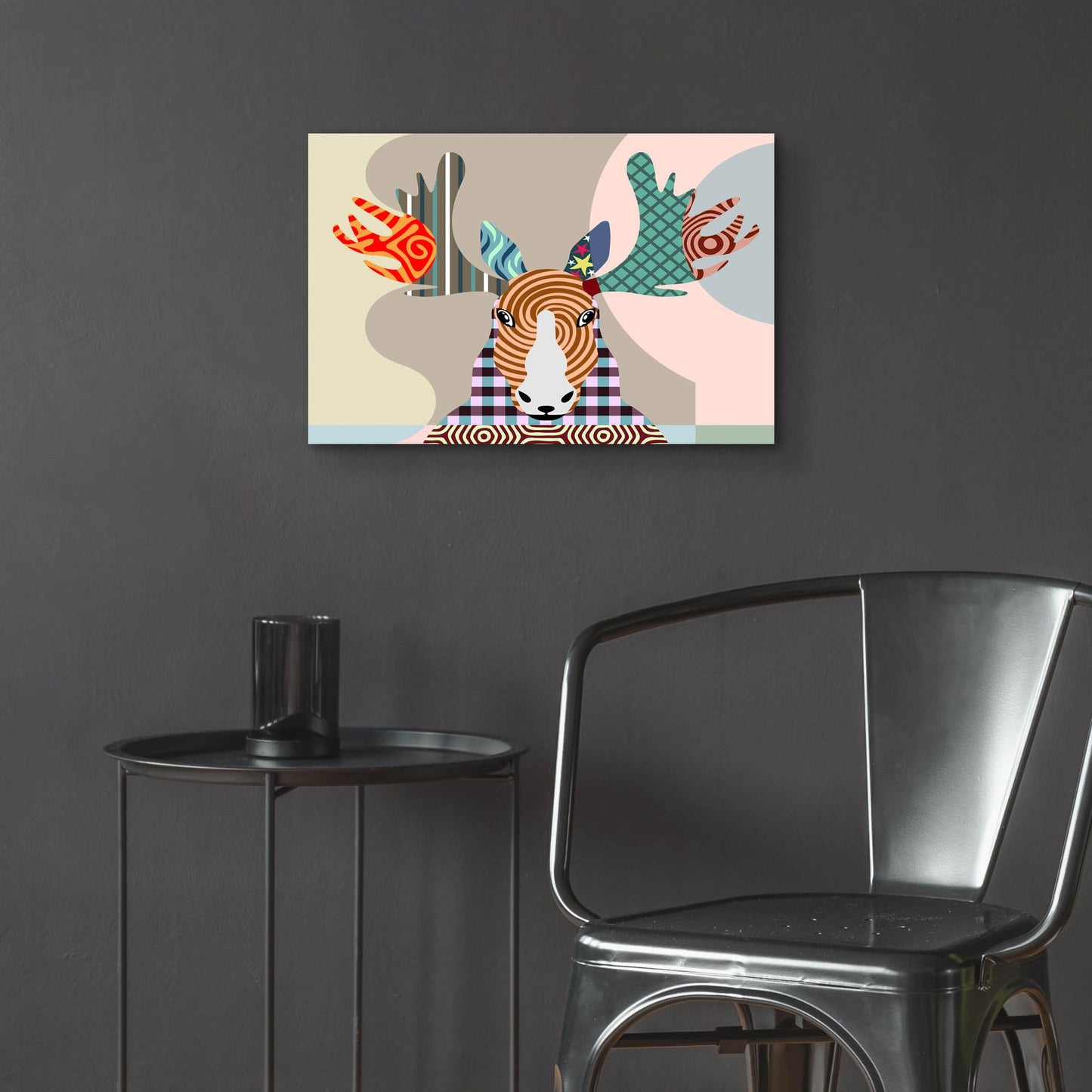 Epic Art 'Elk Moose' by Lanre Adefioye, Acrylic Glass Wall Art,24x16