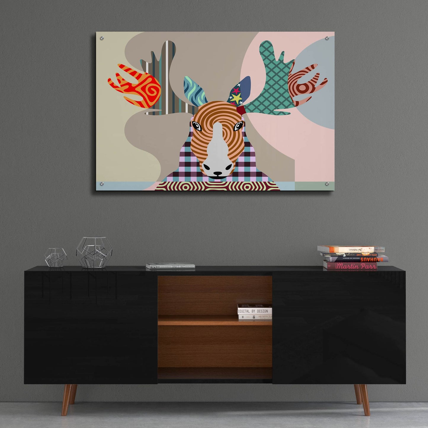 Epic Art 'Elk Moose' by Lanre Adefioye, Acrylic Glass Wall Art,36x24