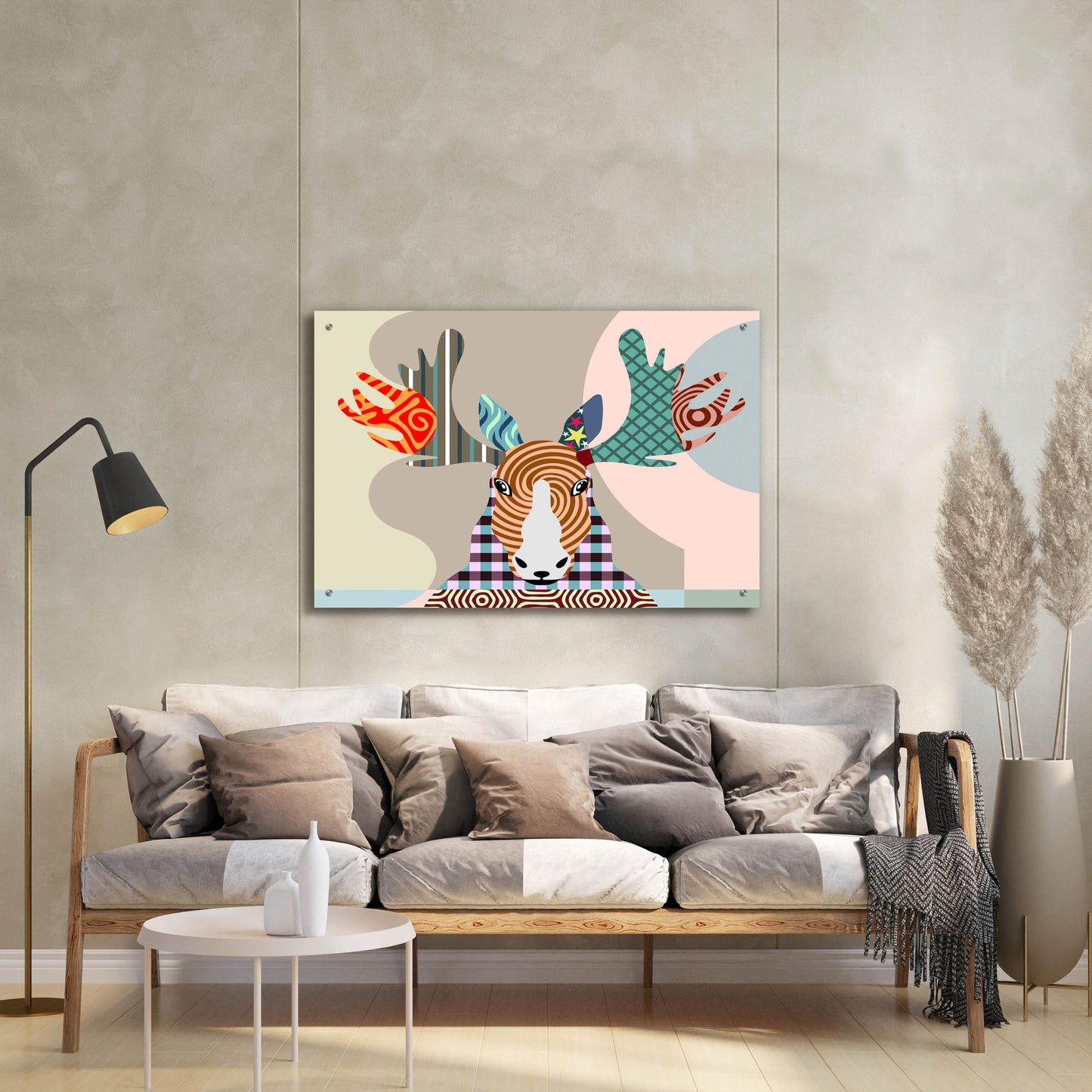 Epic Art 'Elk Moose' by Lanre Adefioye, Acrylic Glass Wall Art,36x24