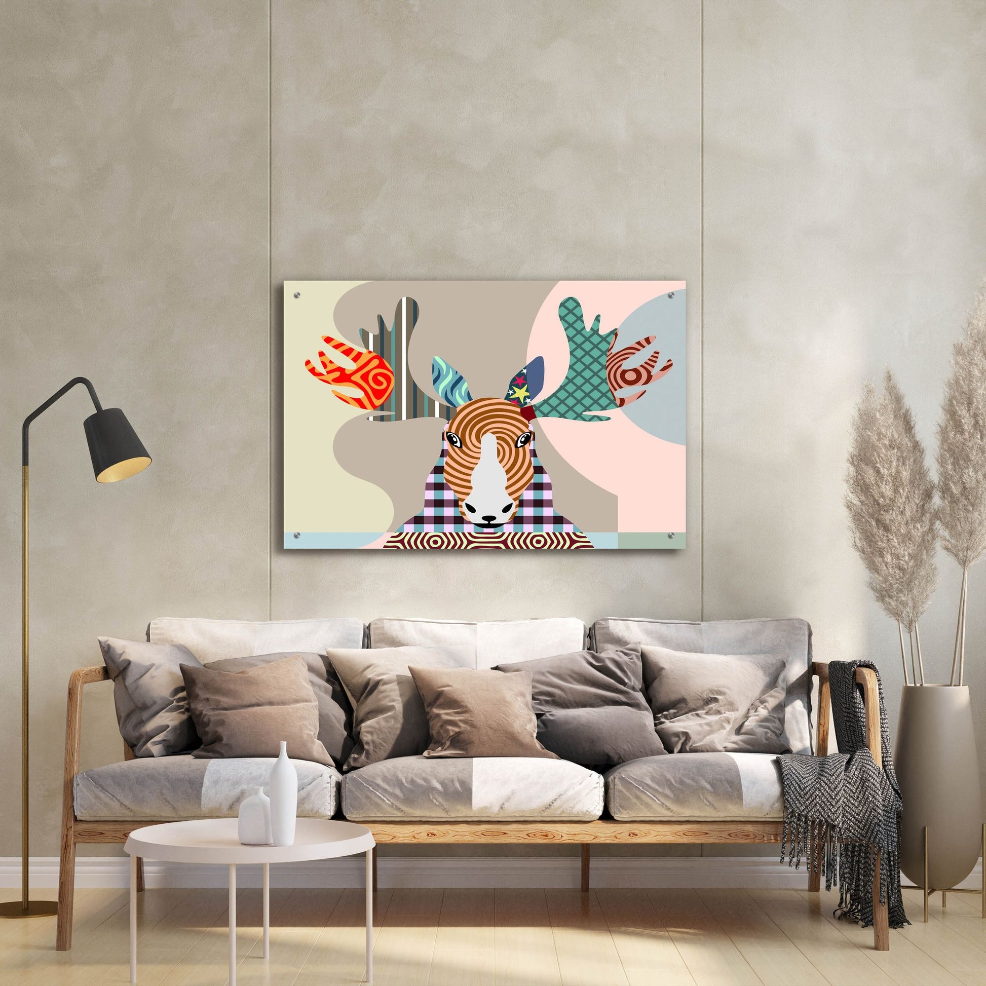 Epic Art 'Elk Moose' by Lanre Adefioye, Acrylic Glass Wall Art,36x24