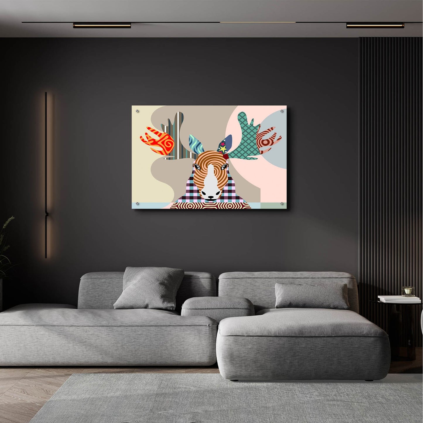 Epic Art 'Elk Moose' by Lanre Adefioye, Acrylic Glass Wall Art,36x24