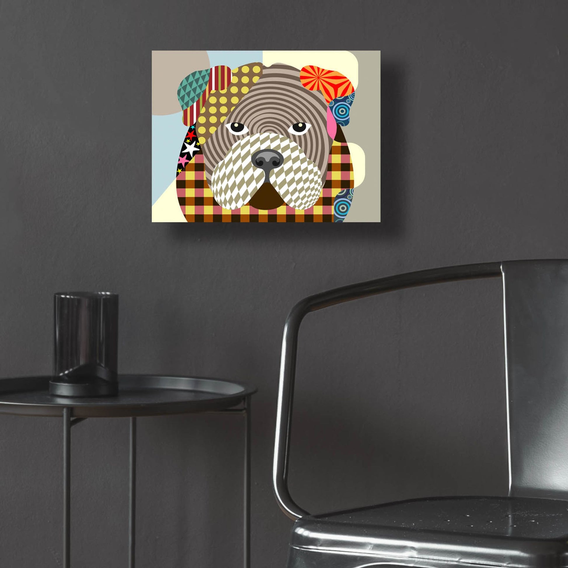 Epic Art 'English Bulldog' by Lanre Adefioye, Acrylic Glass Wall Art,16x12