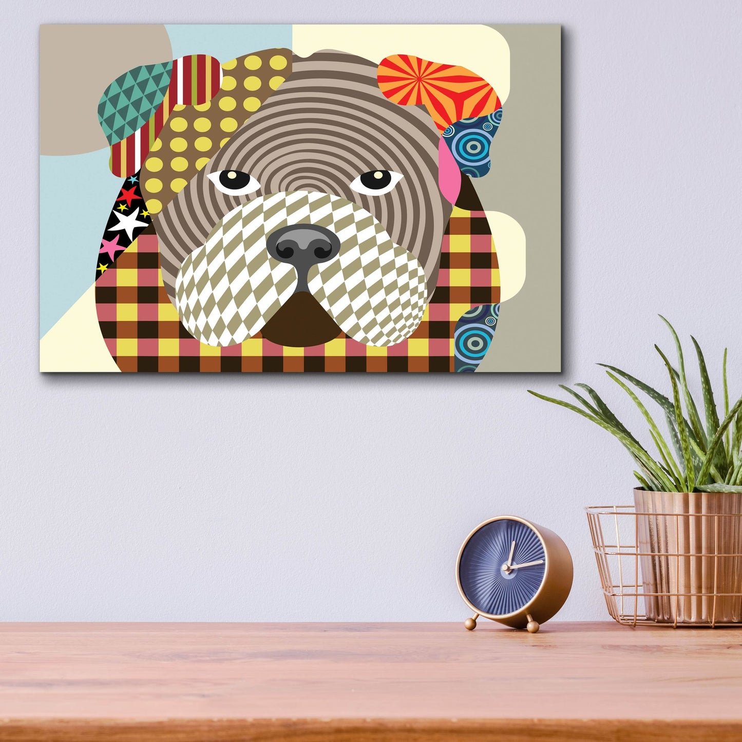 Epic Art 'English Bulldog' by Lanre Adefioye, Acrylic Glass Wall Art,16x12