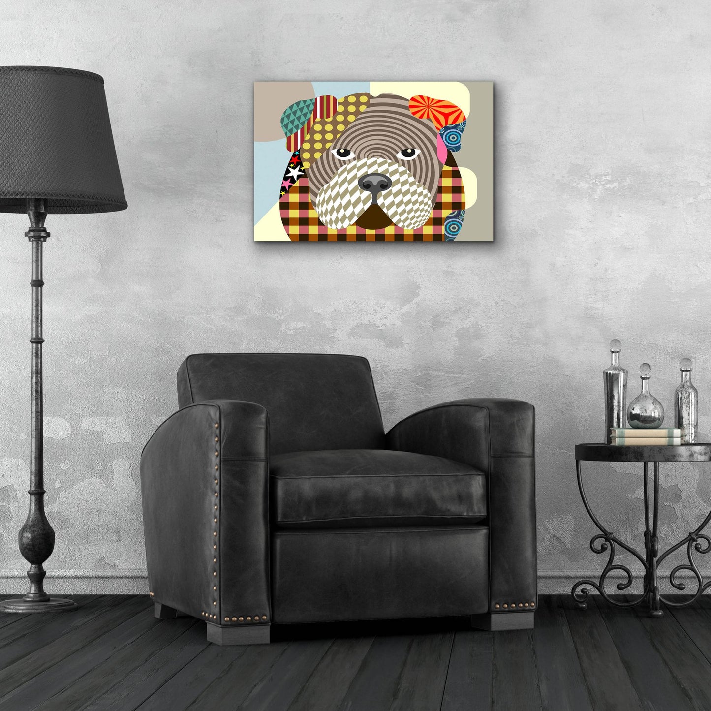 Epic Art 'English Bulldog' by Lanre Adefioye, Acrylic Glass Wall Art,24x16