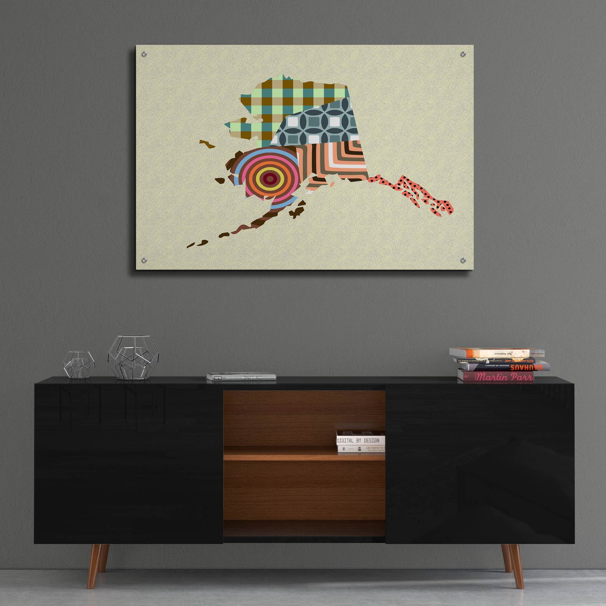 Epic Art 'Alaska State Map' by Lanre Adefioye, Acrylic Glass Wall Art,36x24