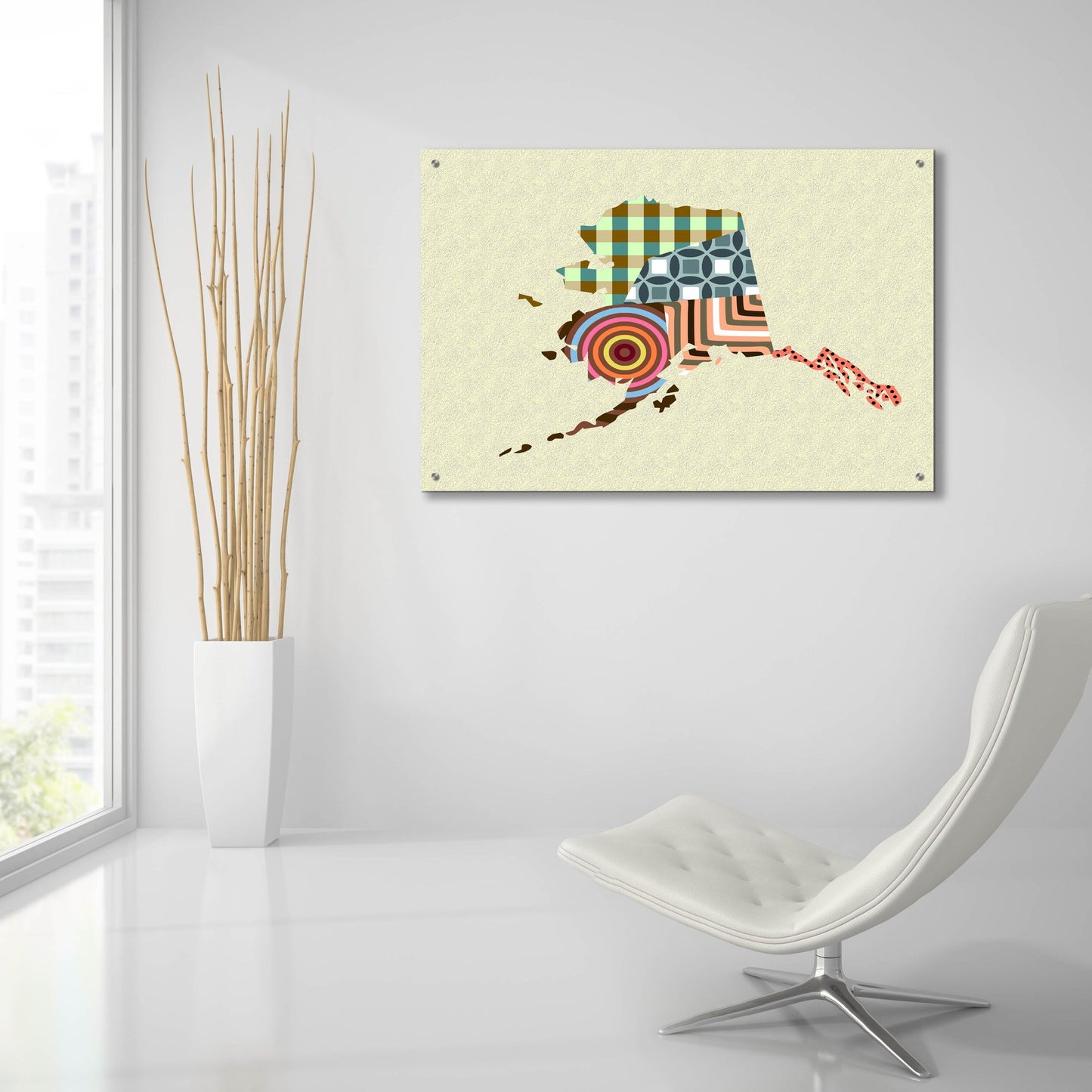 Epic Art 'Alaska State Map' by Lanre Adefioye, Acrylic Glass Wall Art,36x24