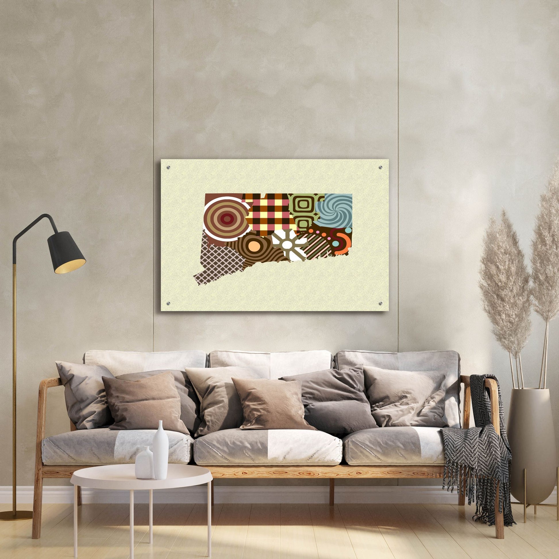 Epic Art 'Connecticut State Map' by Lanre Adefioye, Acrylic Glass Wall Art,36x24