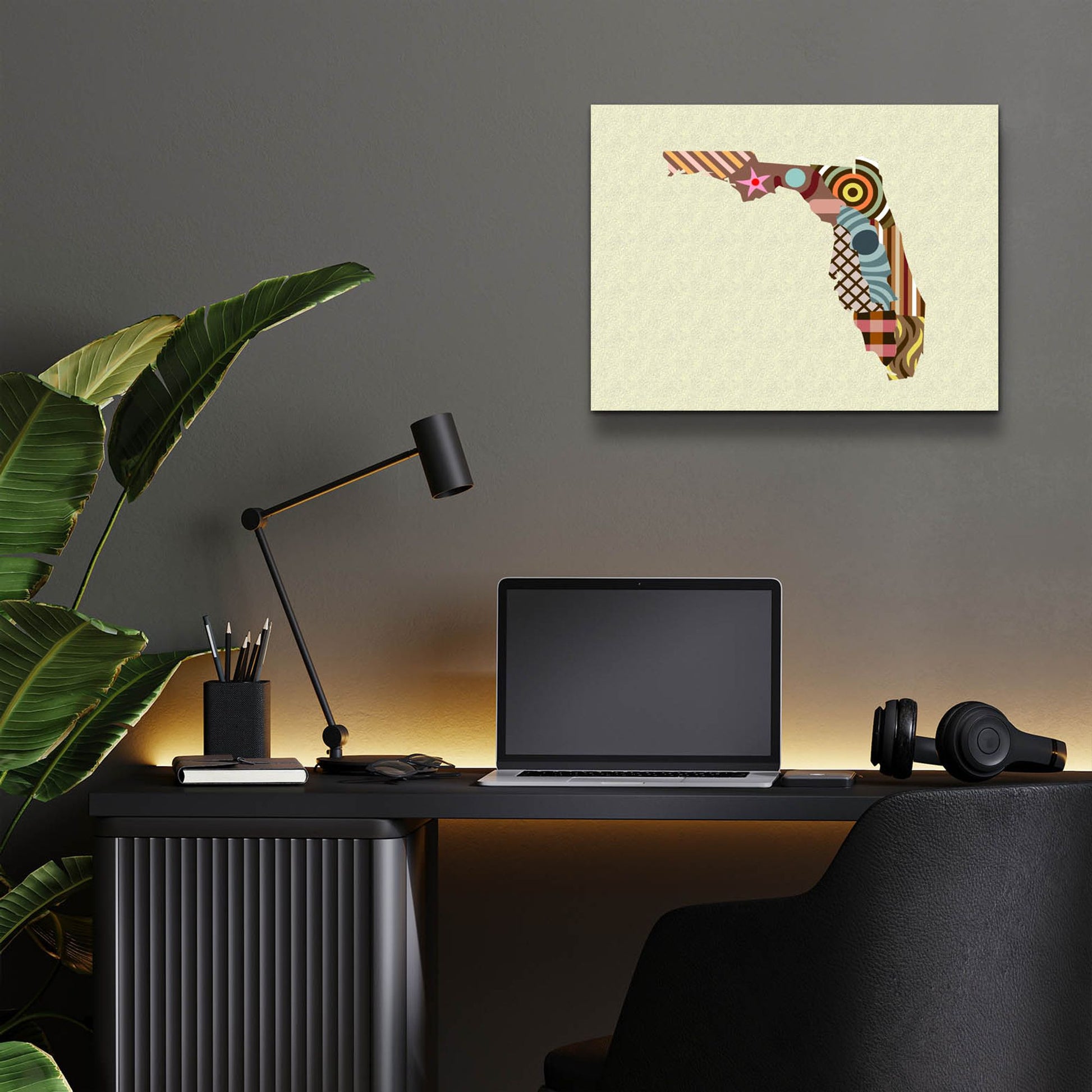 Epic Art 'Florida State Map' by Lanre Adefioye, Acrylic Glass Wall Art,16x12