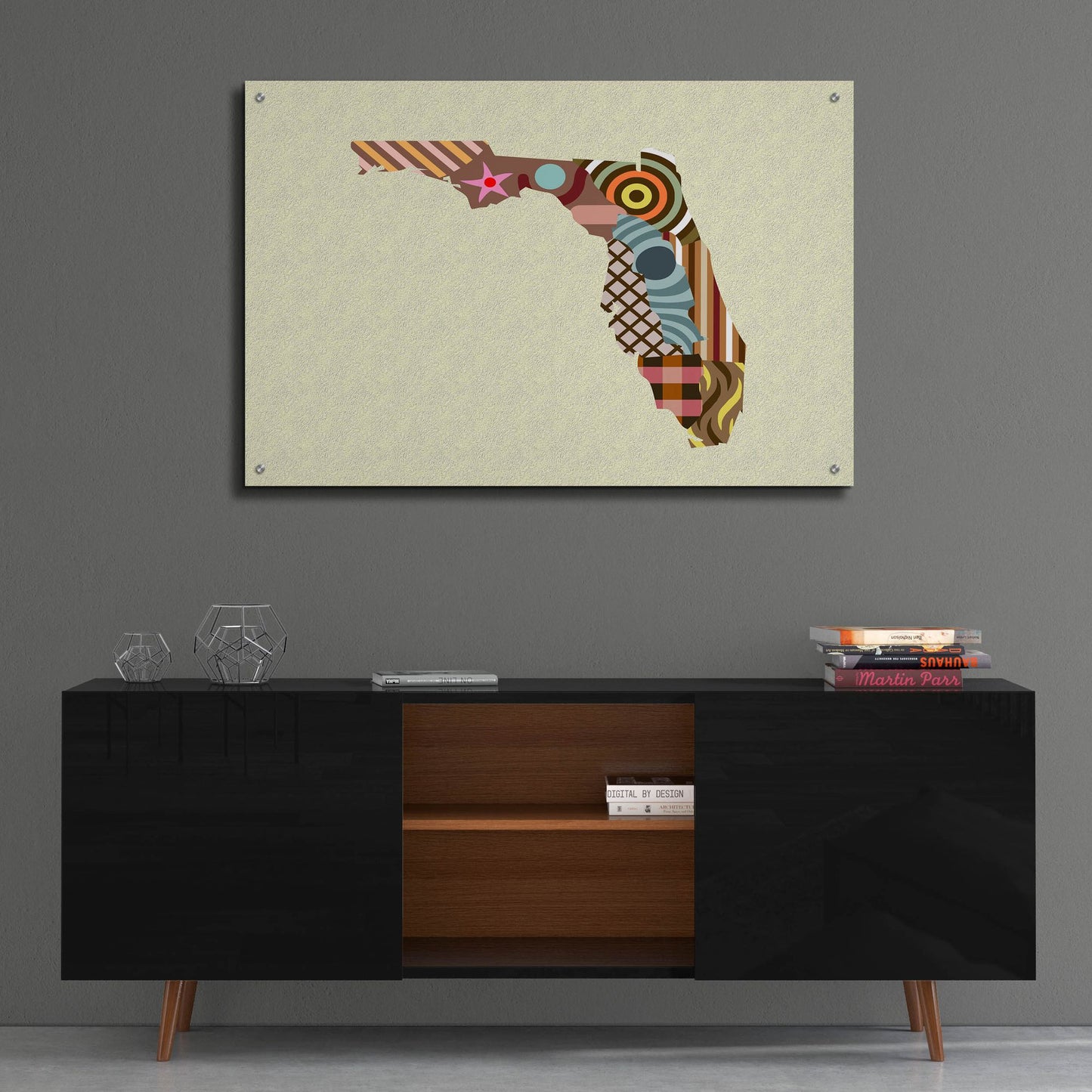 Epic Art 'Florida State Map' by Lanre Adefioye, Acrylic Glass Wall Art,36x24