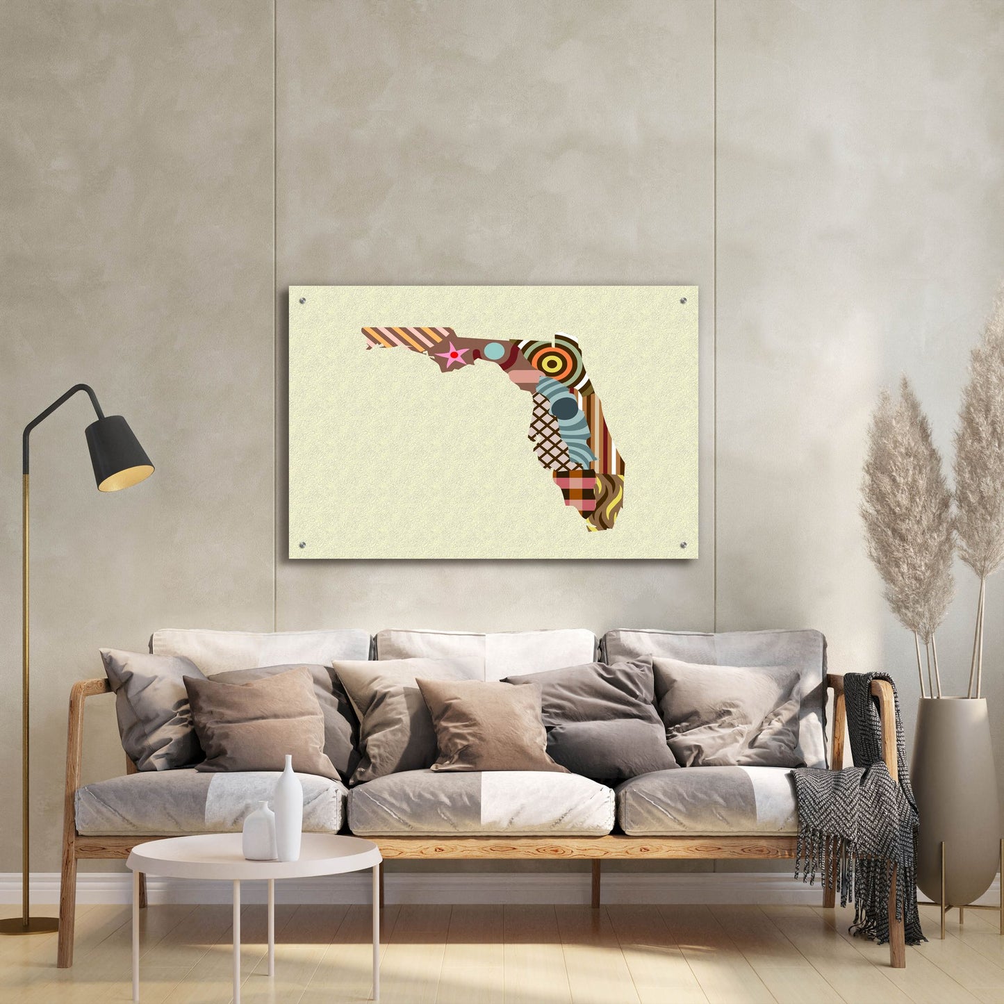 Epic Art 'Florida State Map' by Lanre Adefioye, Acrylic Glass Wall Art,36x24