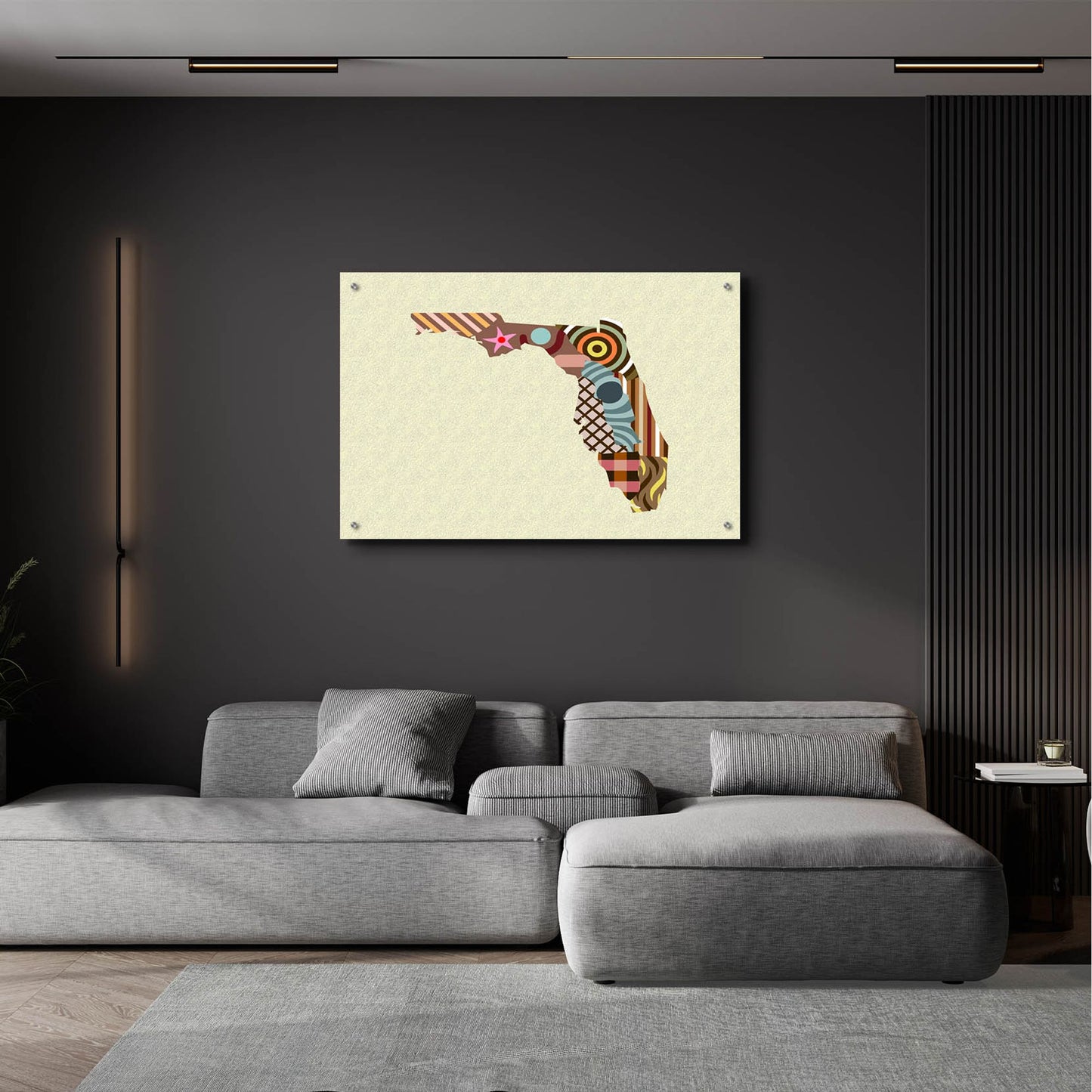 Epic Art 'Florida State Map' by Lanre Adefioye, Acrylic Glass Wall Art,36x24