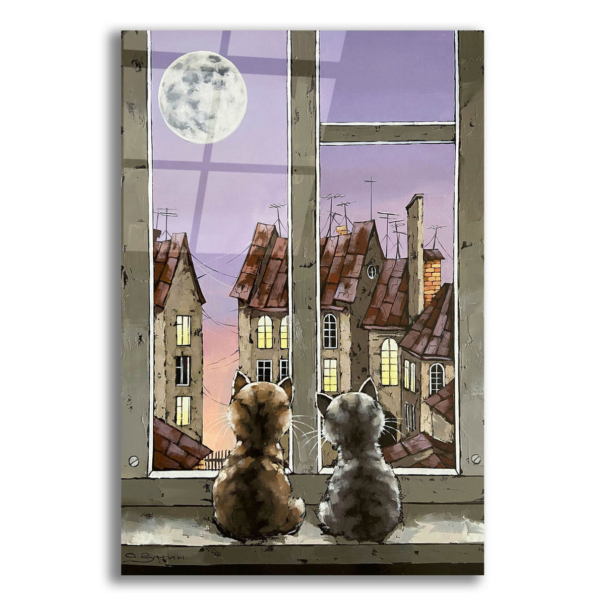 Epic Art 'Moon Dreamers' by Alexander Gunin Acrylic Glass Wall Art