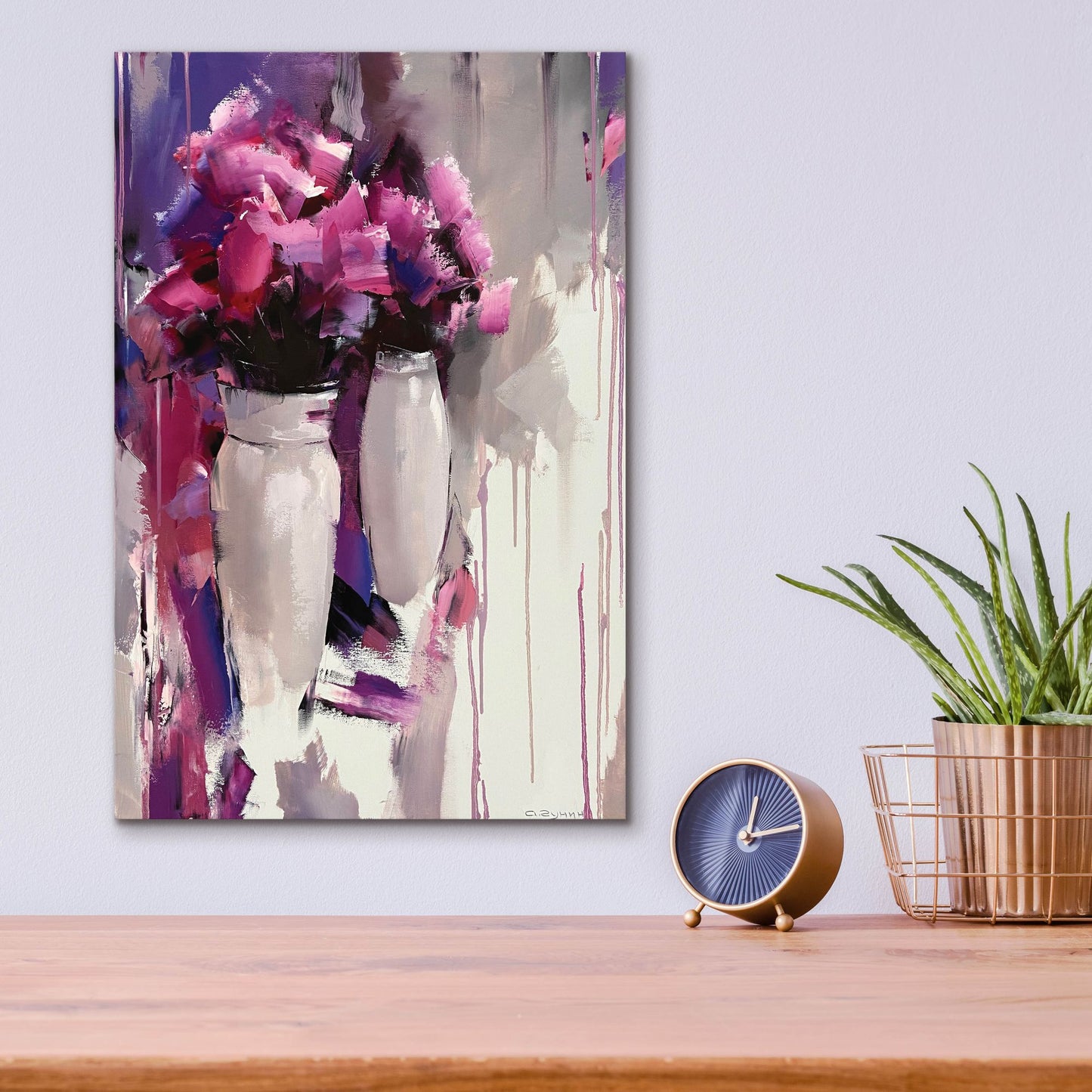 Epic Art 'Purple Bouquet' by Alexander Gunin Acrylic Glass Wall Art,12x16